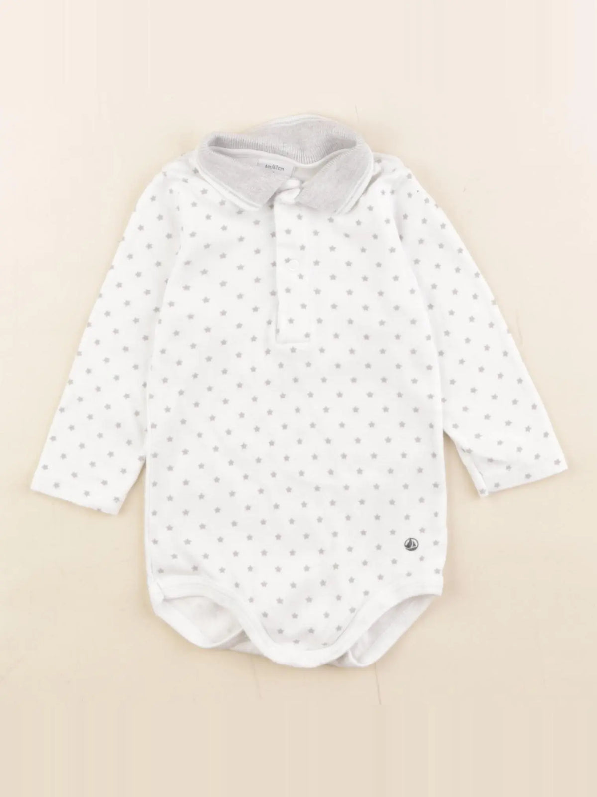 Petit Bateau - body à col blanc - 6 mois
