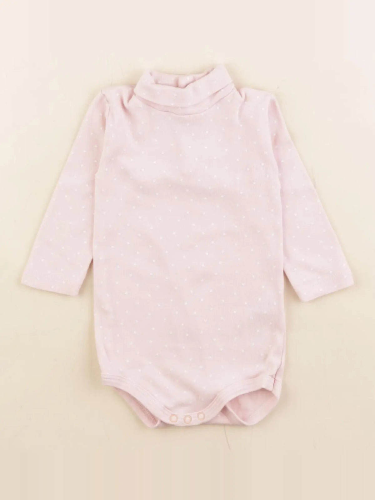 Petit Bateau - body à col rose - 6 mois