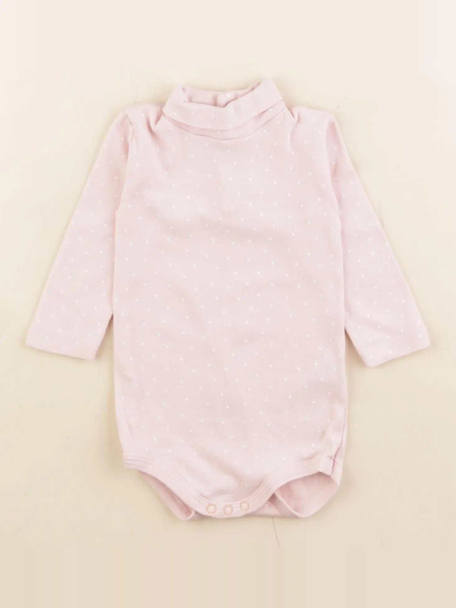 Petit Bateau - body à col rose - 6 mois