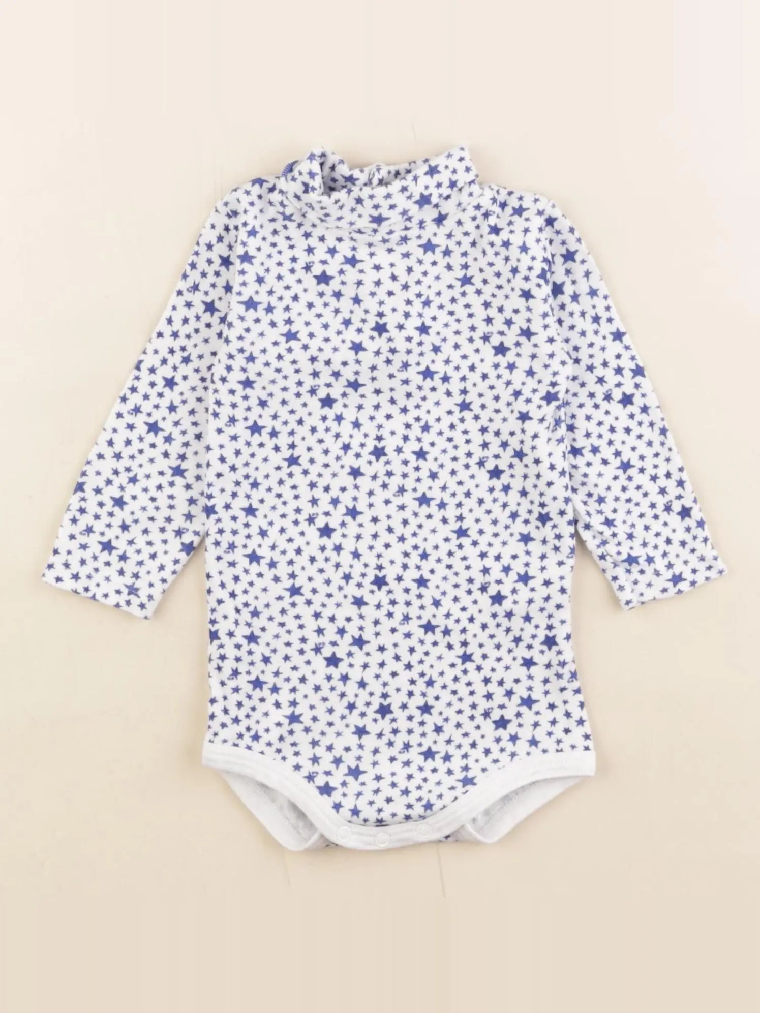 Petit Bateau - body à col bleu - 6 mois