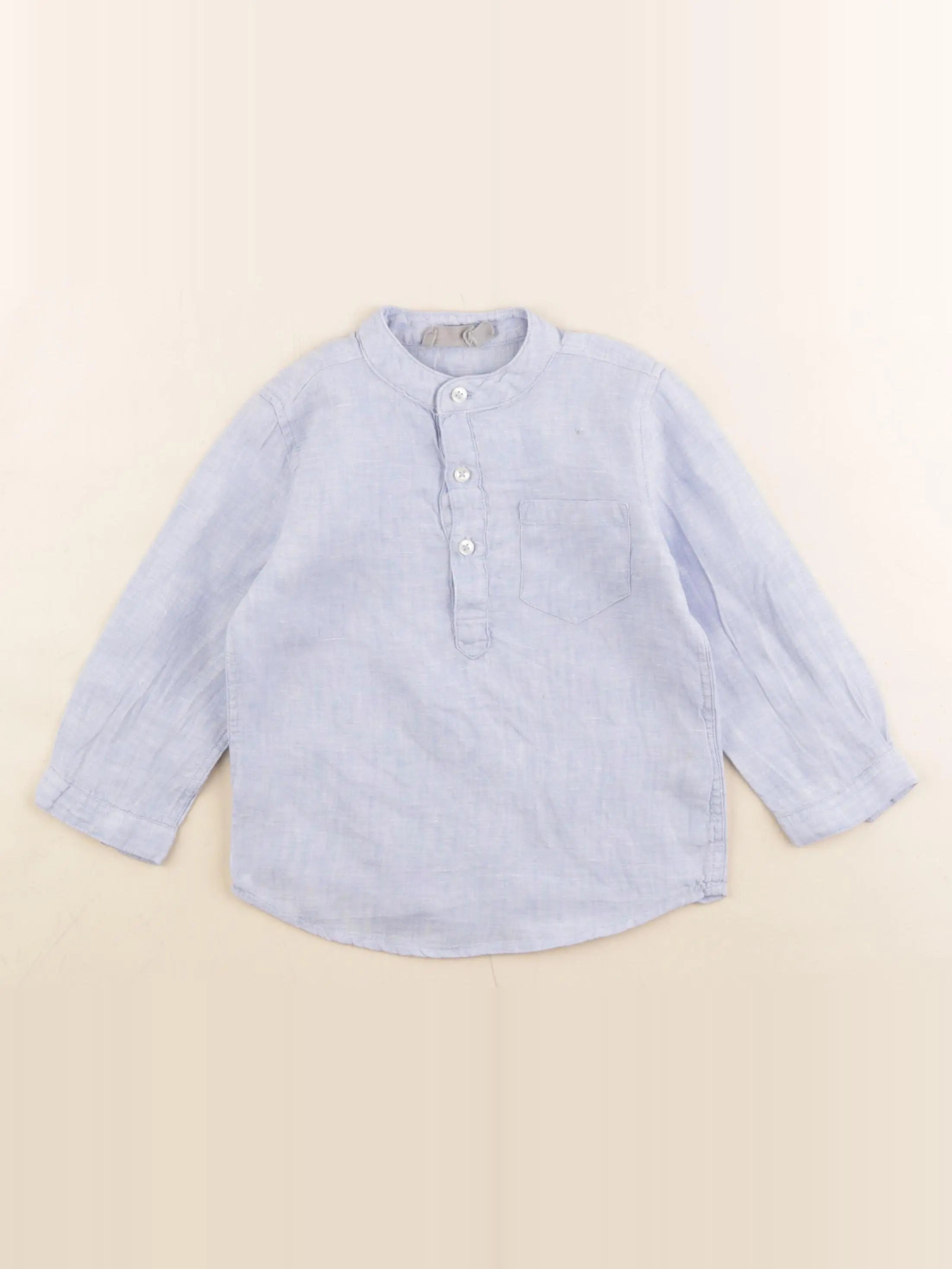 Boutchou - chemise bleu - 18 mois