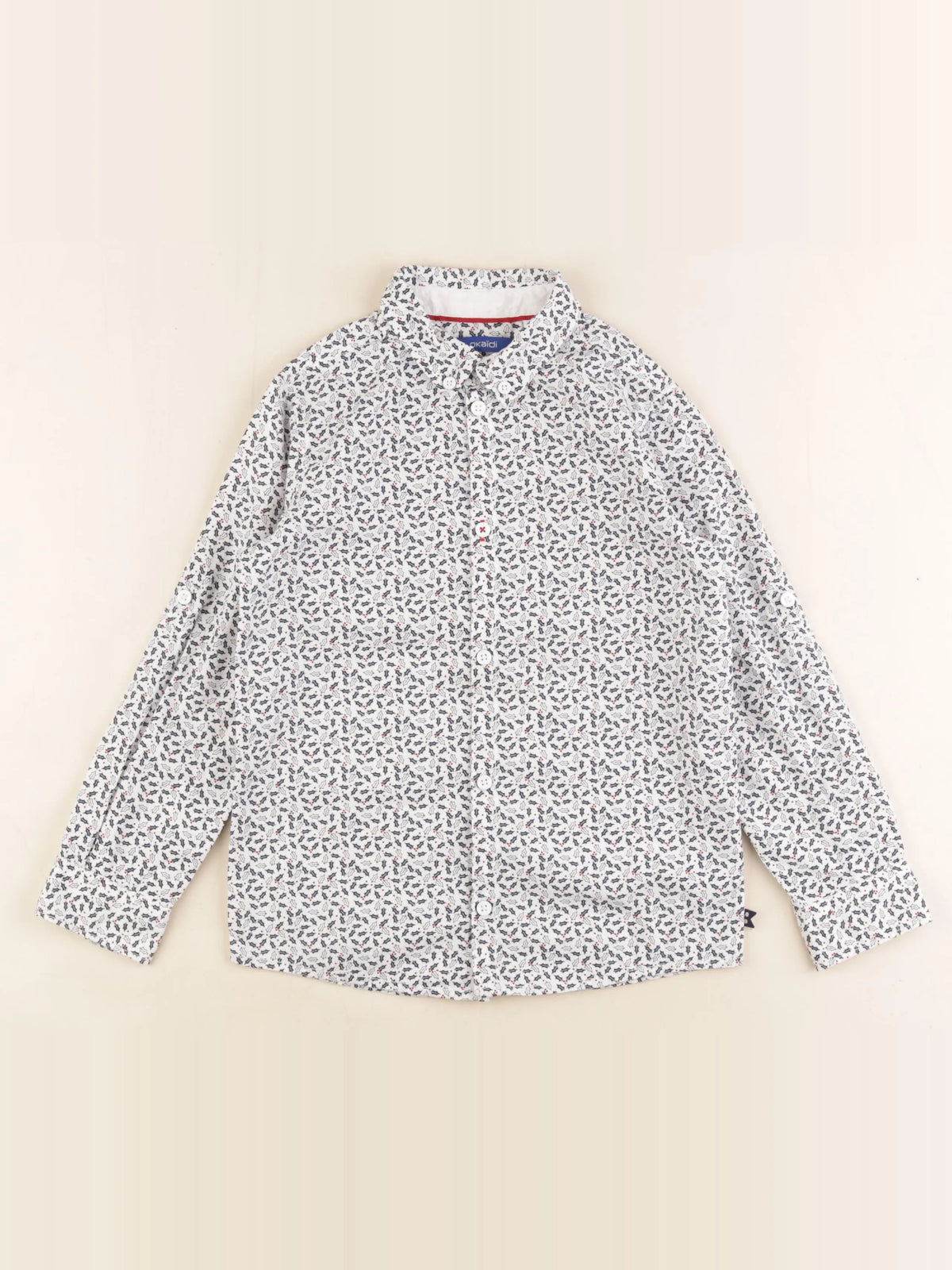Okaidi - chemise blanc, bleu - 6 ans