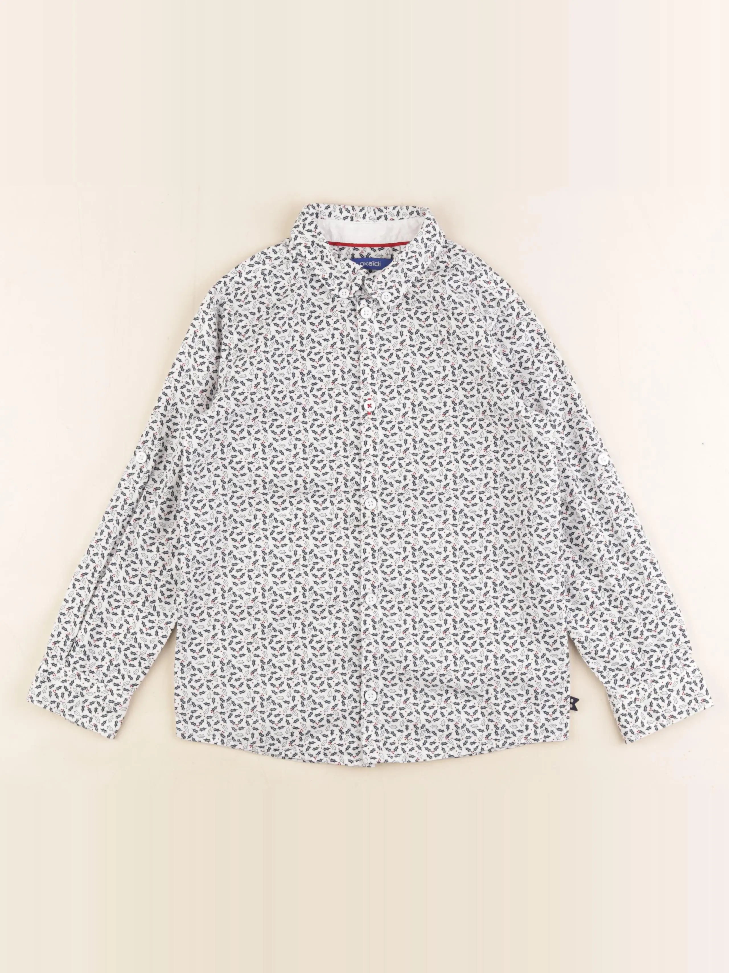 Okaidi - chemise blanc, bleu - 6 ans