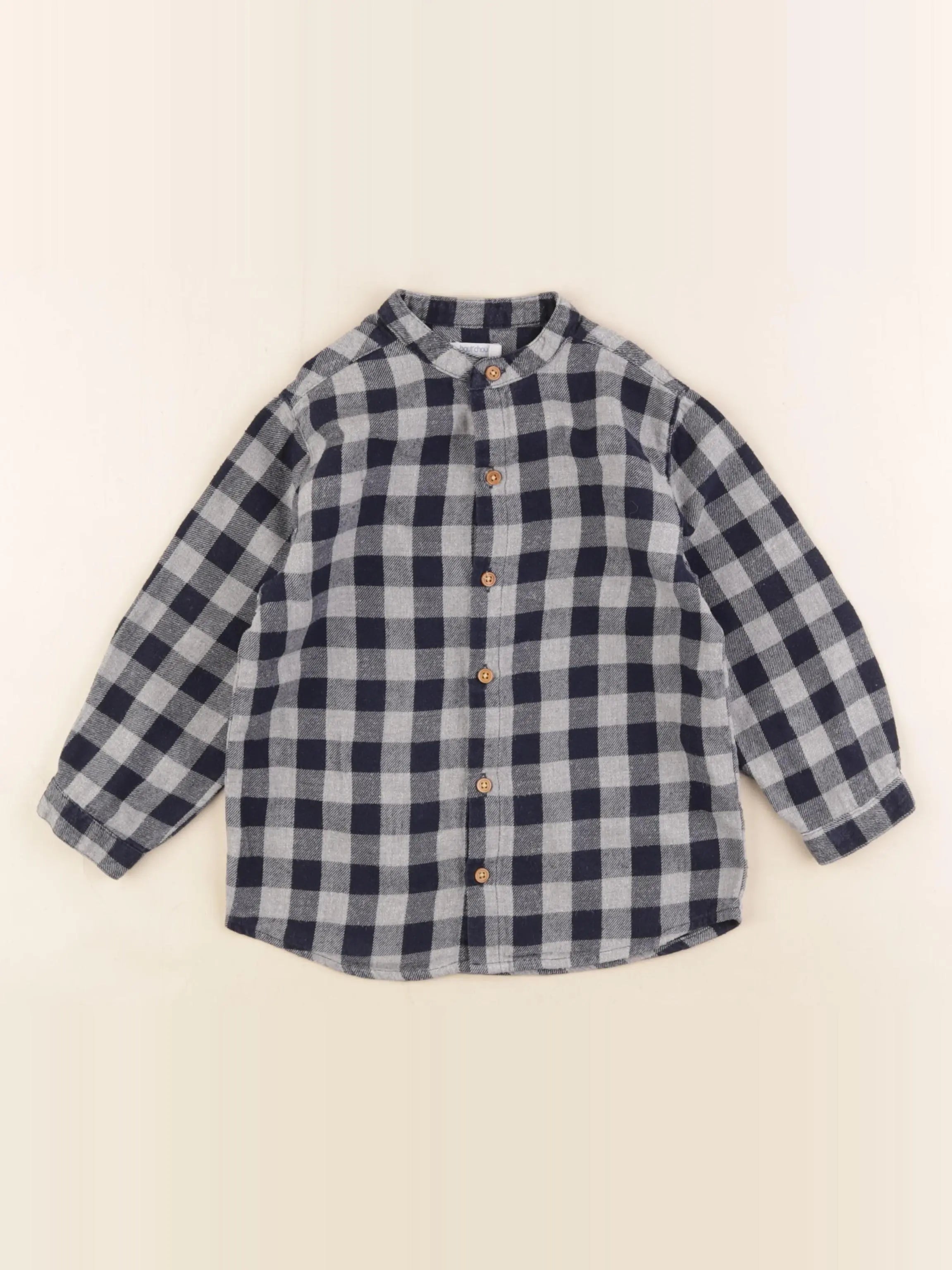 Boutchou - chemise bleu, gris - 36 mois