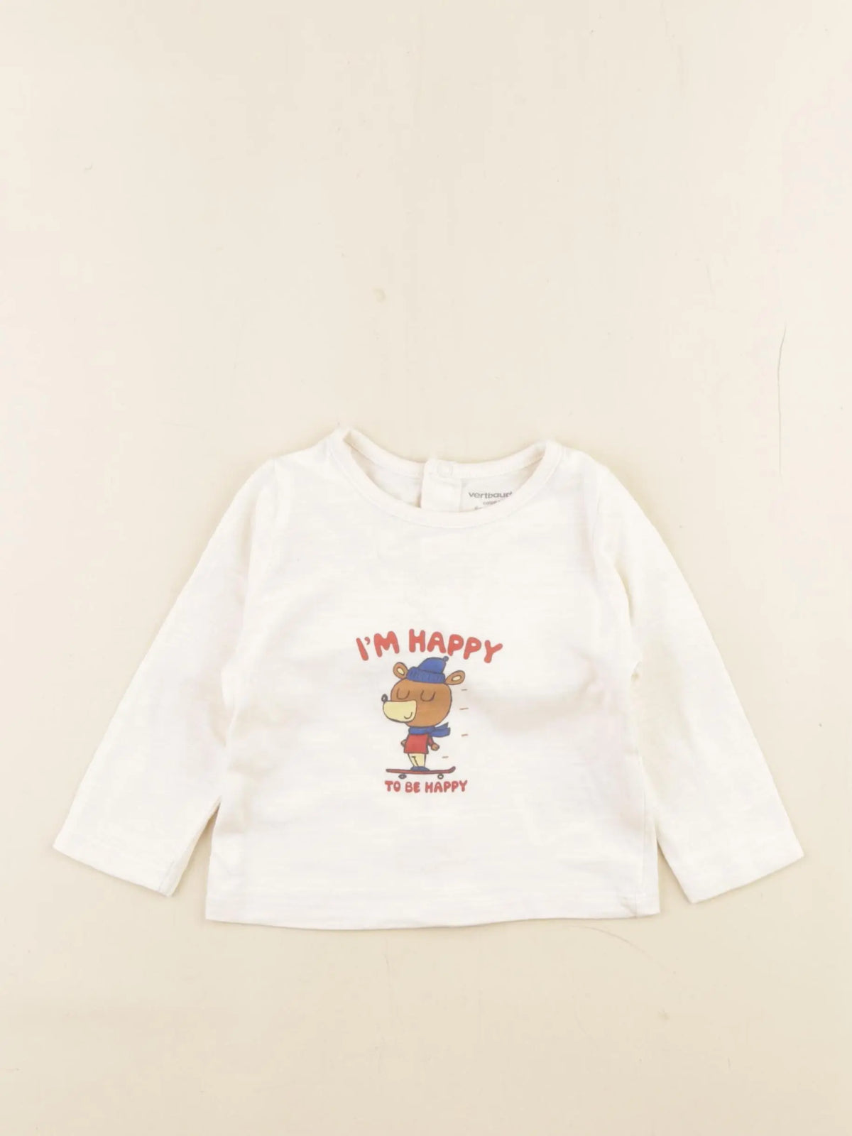 Vertbaudet - tee-shirt blanc - 6 mois