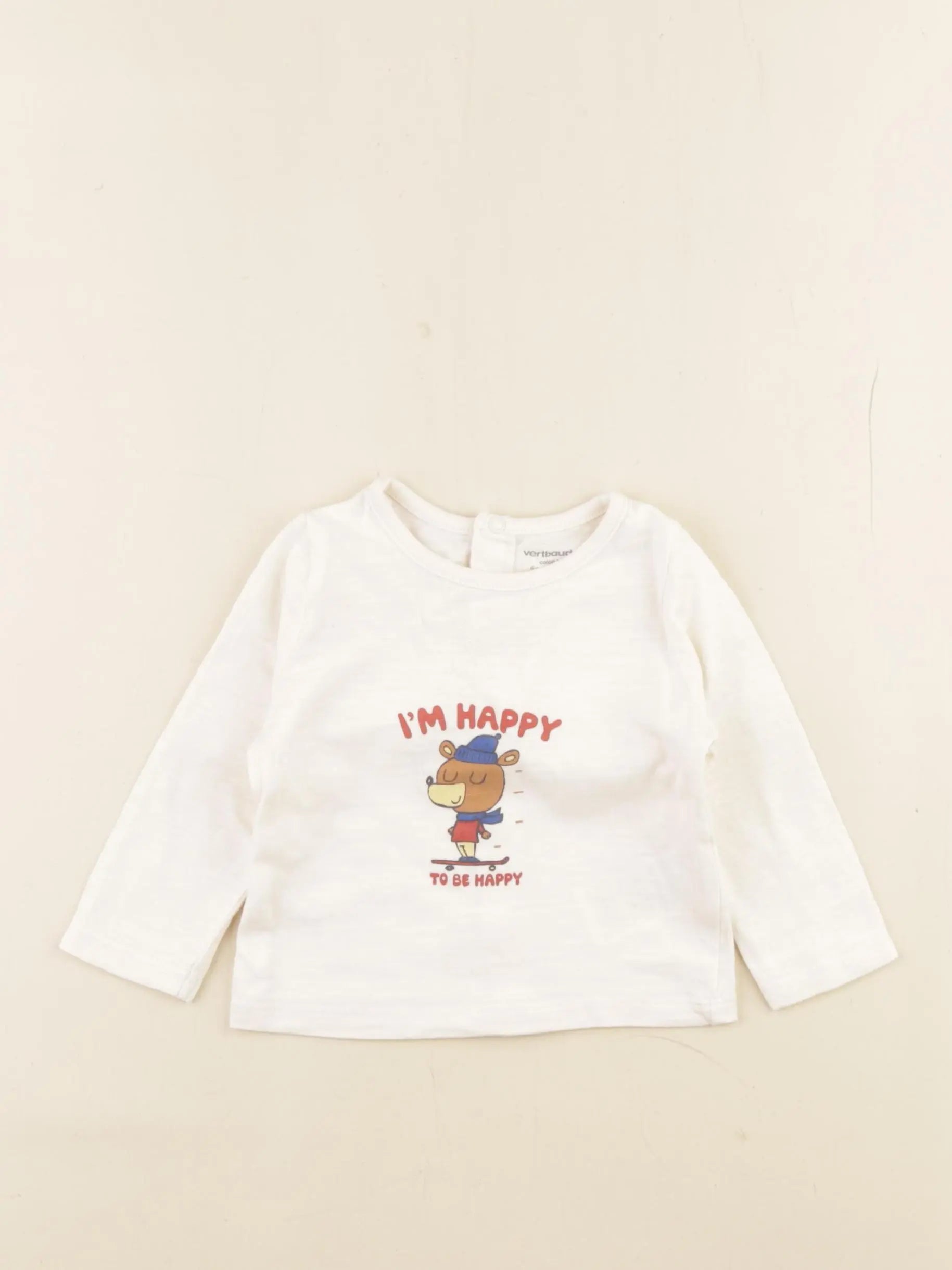 Vertbaudet - tee-shirt blanc - 6 mois