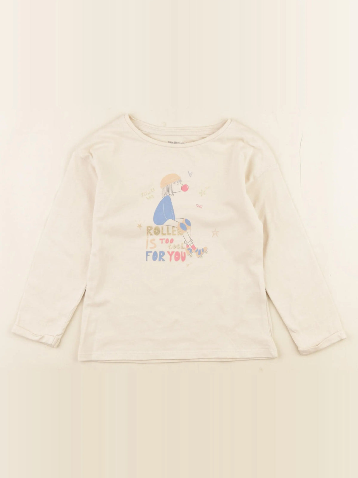 Vertbaudet - tee-shirt beige - 4 ans