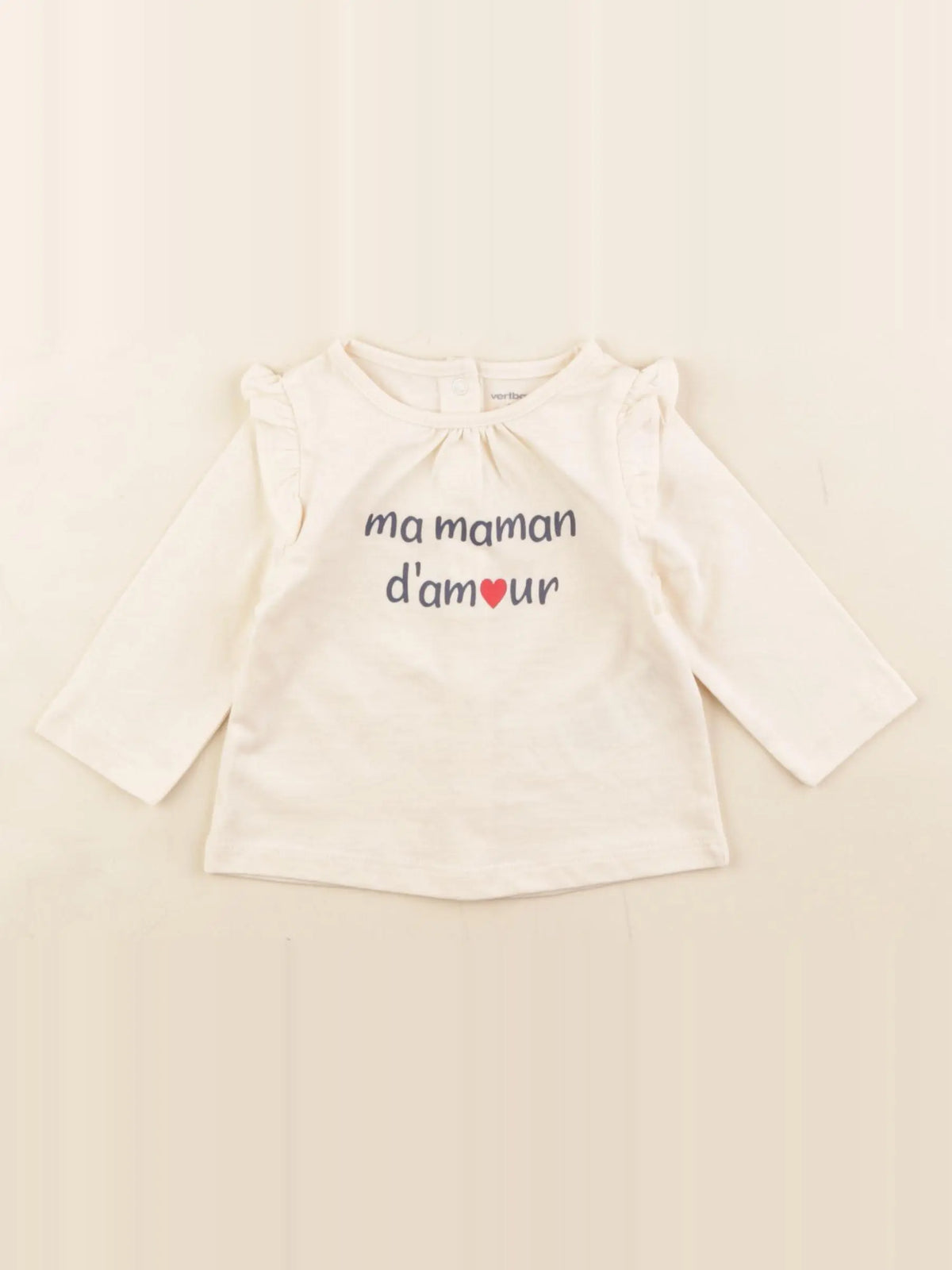 Vertbaudet - tee-shirt blanc - 3 mois