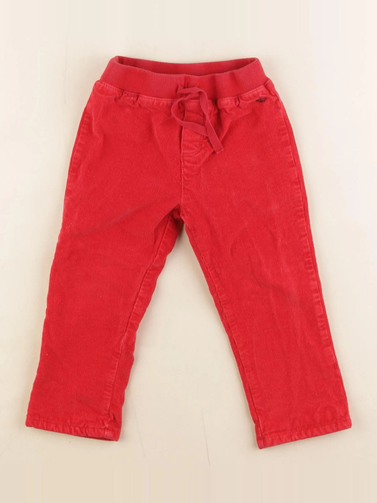 Petit Bateau - pantalon doublé rouge - 24 mois