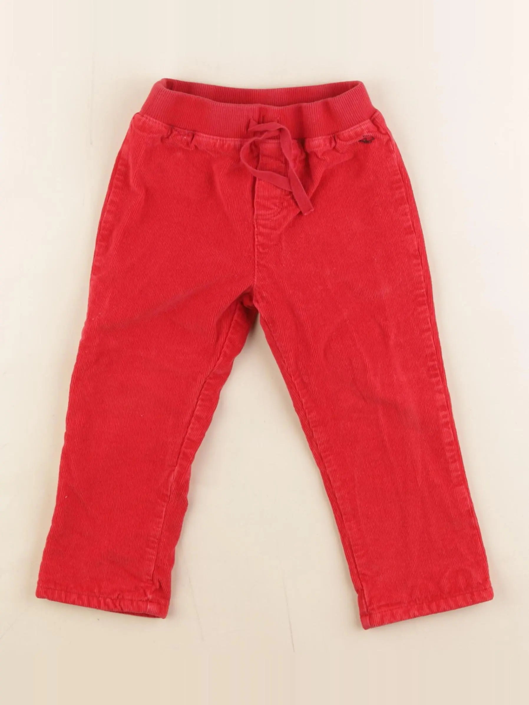 Petit Bateau - pantalon doublé rouge - 24 mois