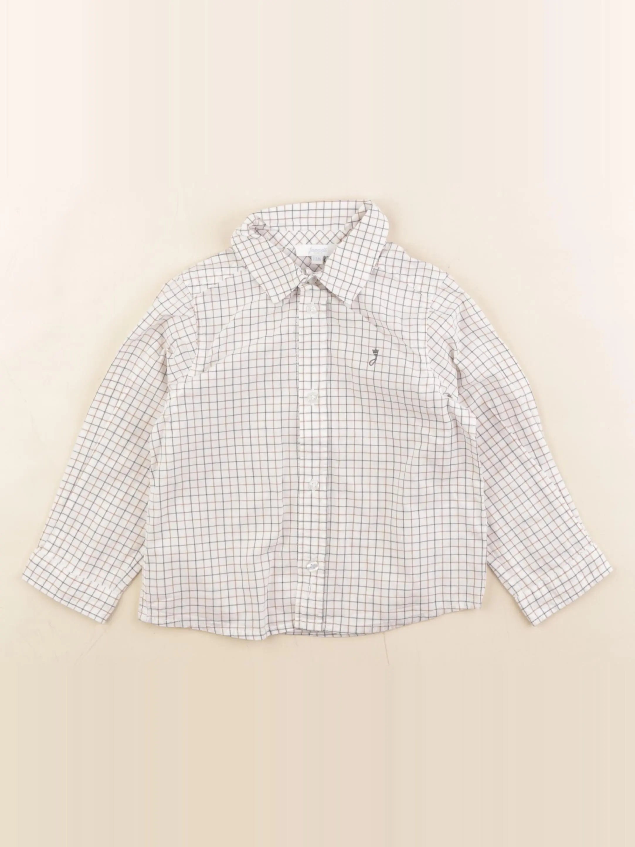Jacadi - chemise blanc, gris - 24 mois