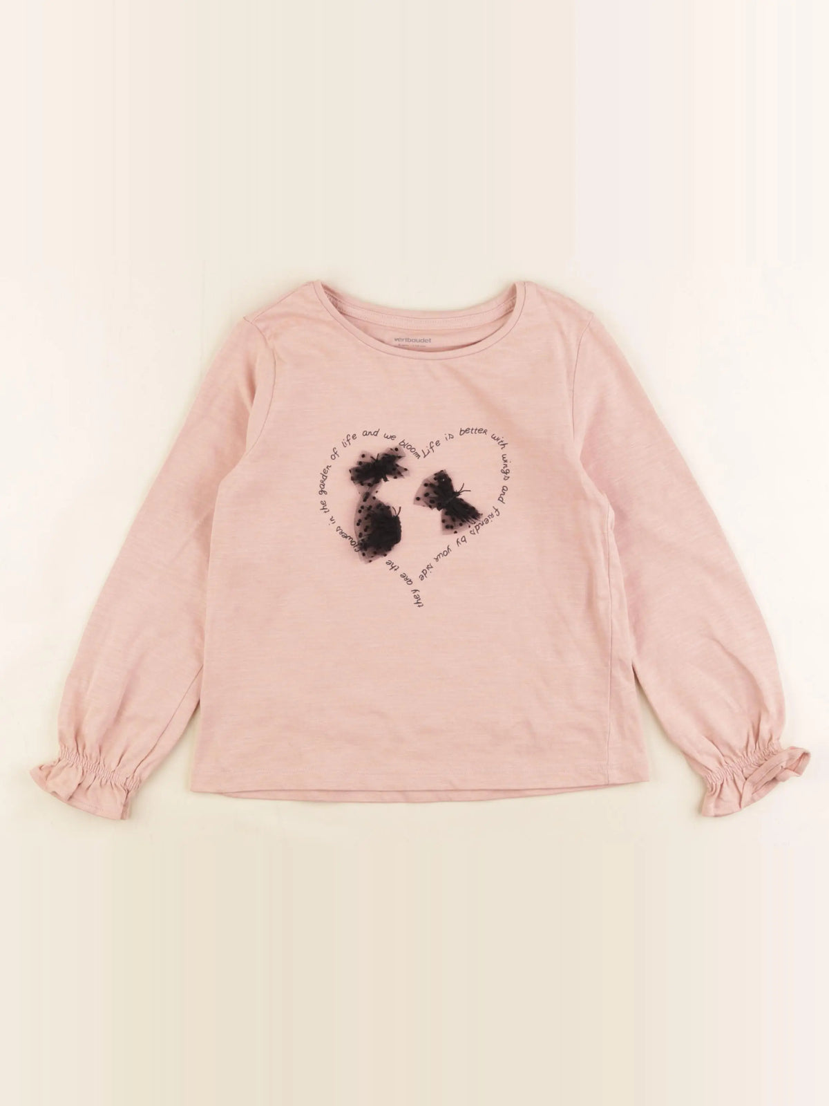 Vertbaudet - tee-shirt rose - 6 ans
