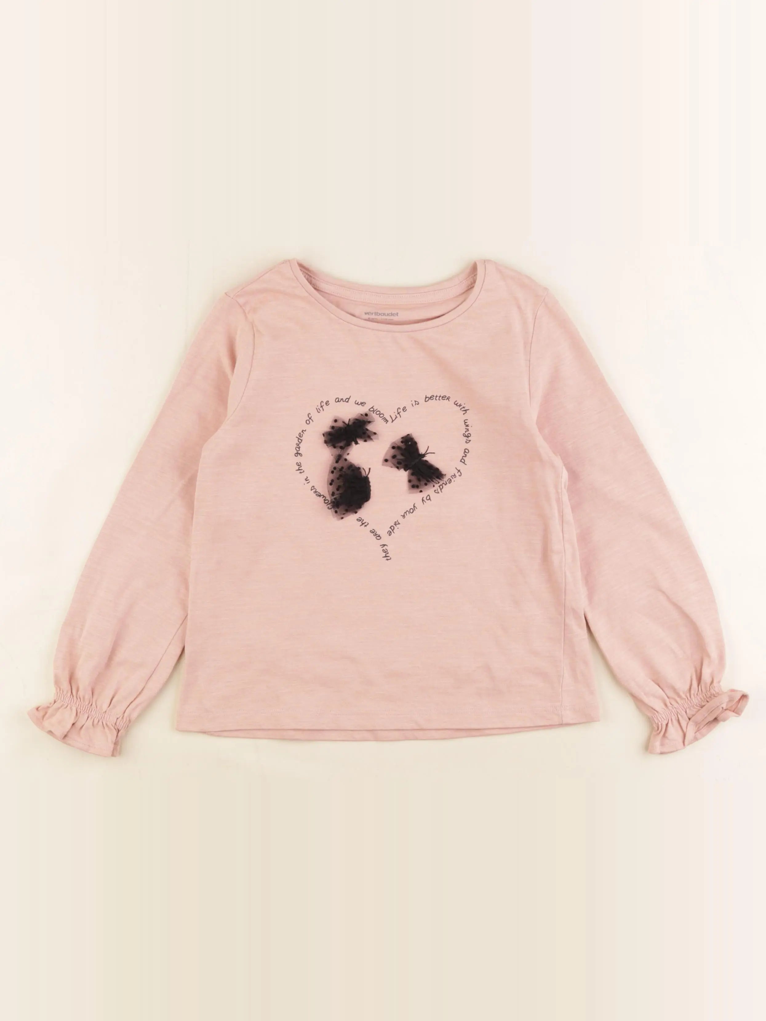 Vertbaudet - tee-shirt rose - 6 ans