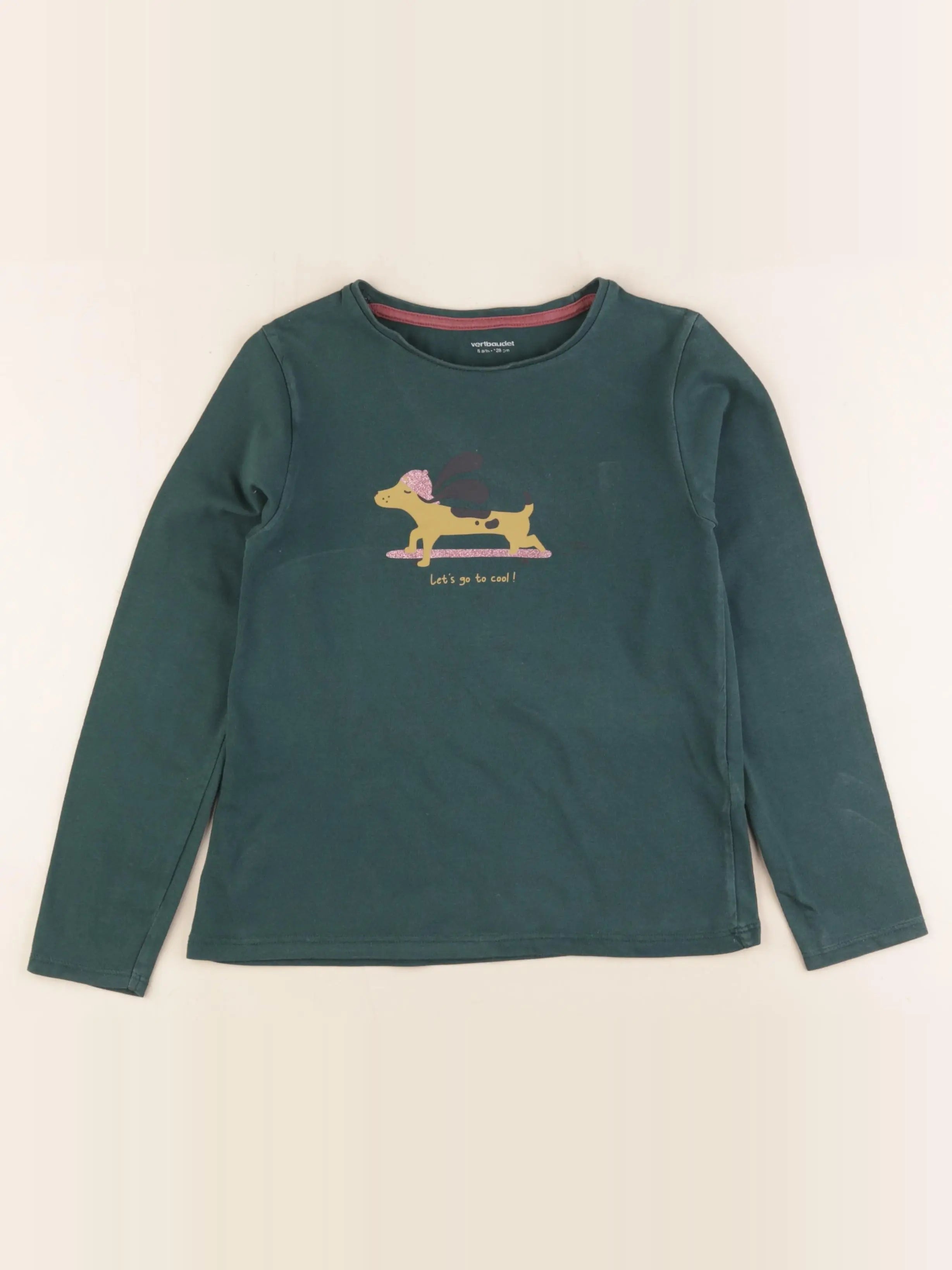 Vertbaudet - tee-shirt vert - 8 ans