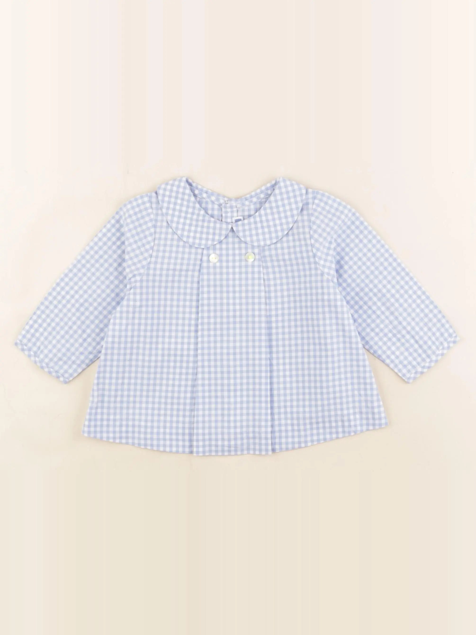 Jacadi - blouse bleu, blanc - 6 mois