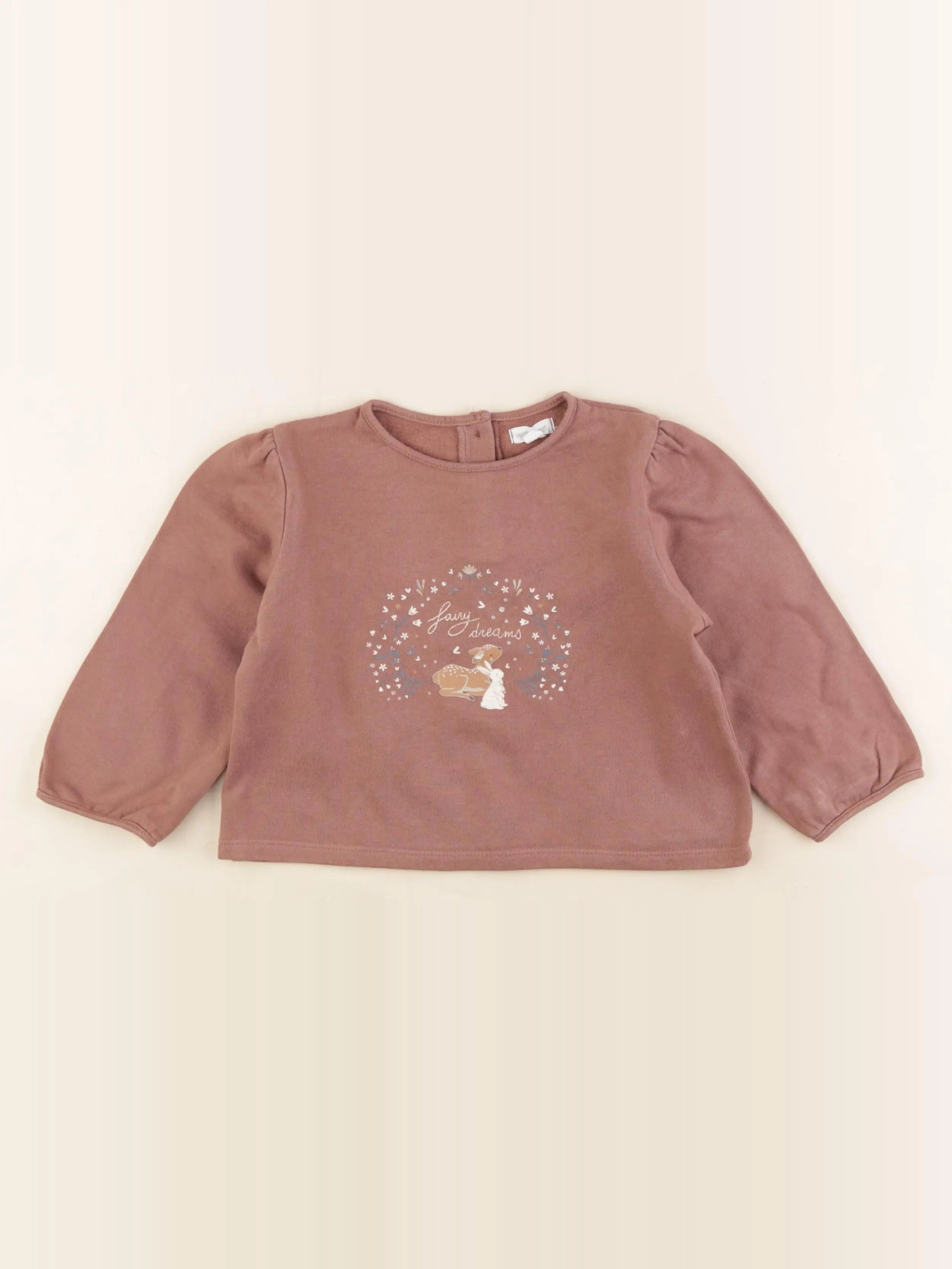Vertbaudet - sweat marron - 24 mois