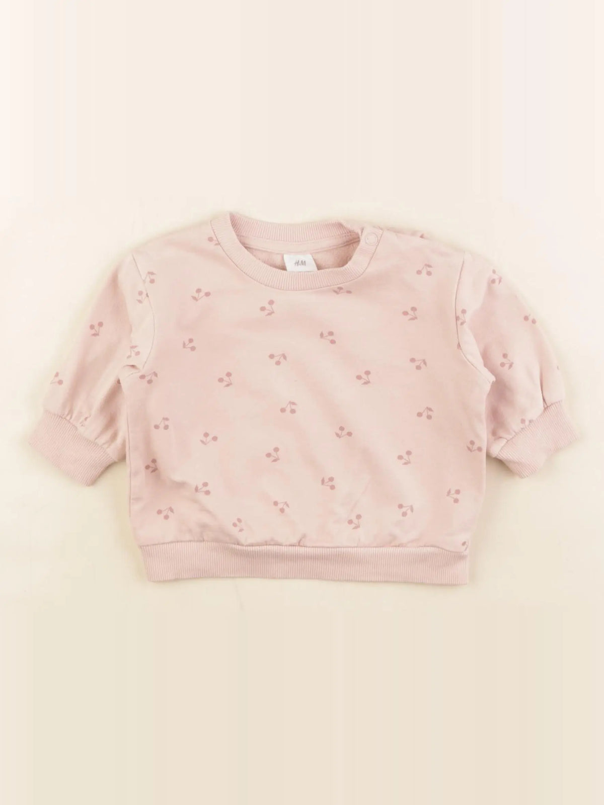 H&M - sweat rose - 2/4 mois