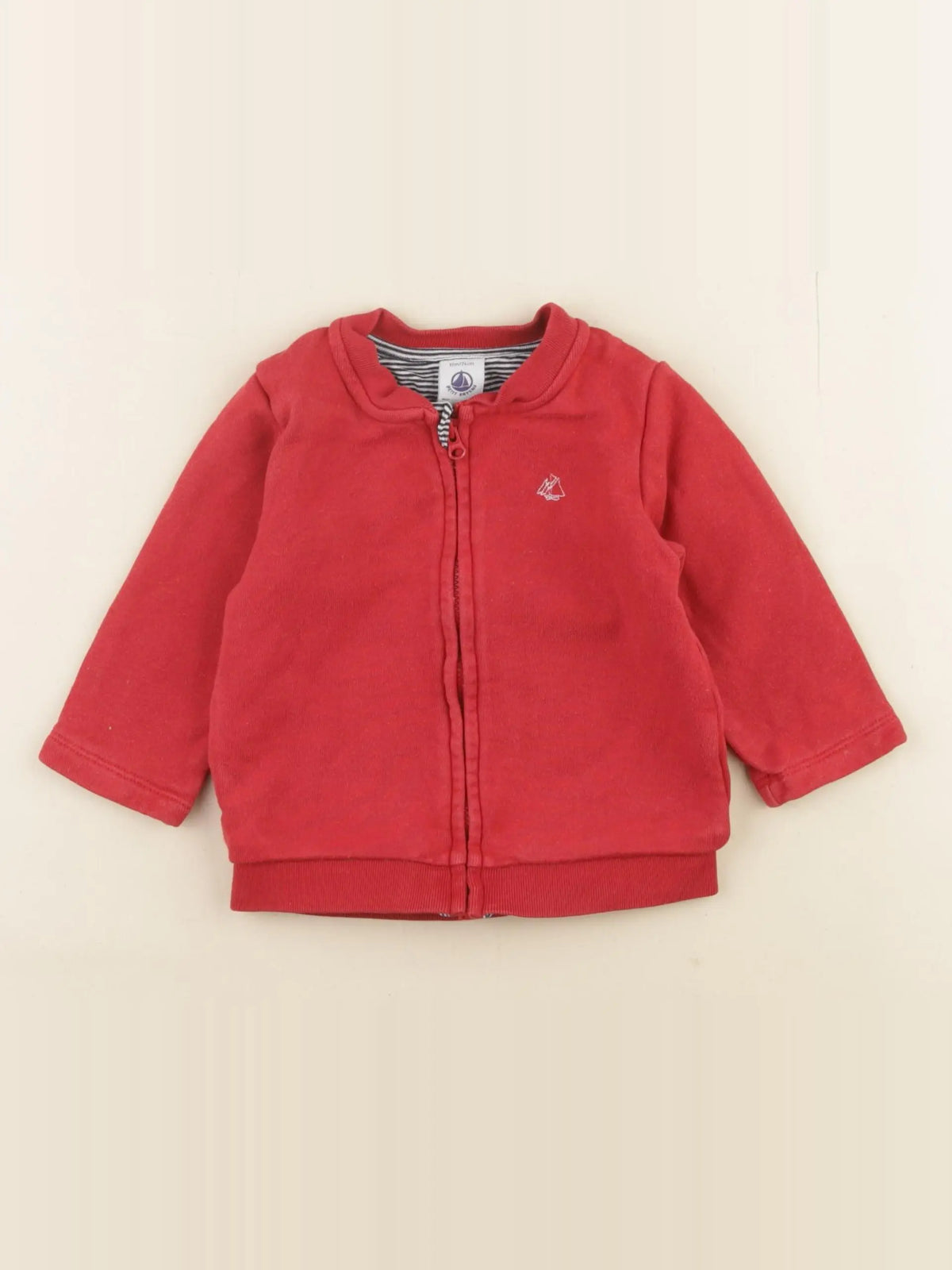 Petit Bateau - sweat rouge - 12 mois