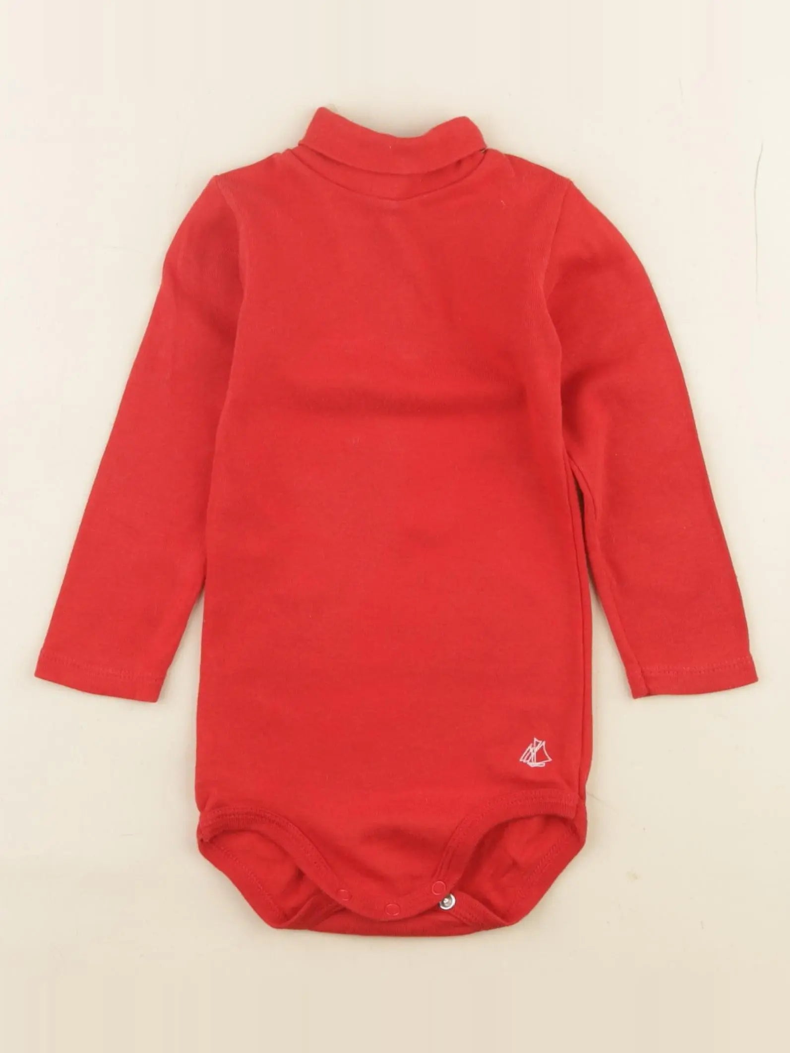Petit Bateau - body à col rouge - 12 mois