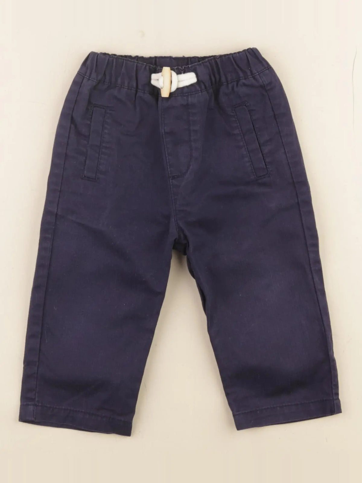 Natalys - pantalon bleu - 12 mois