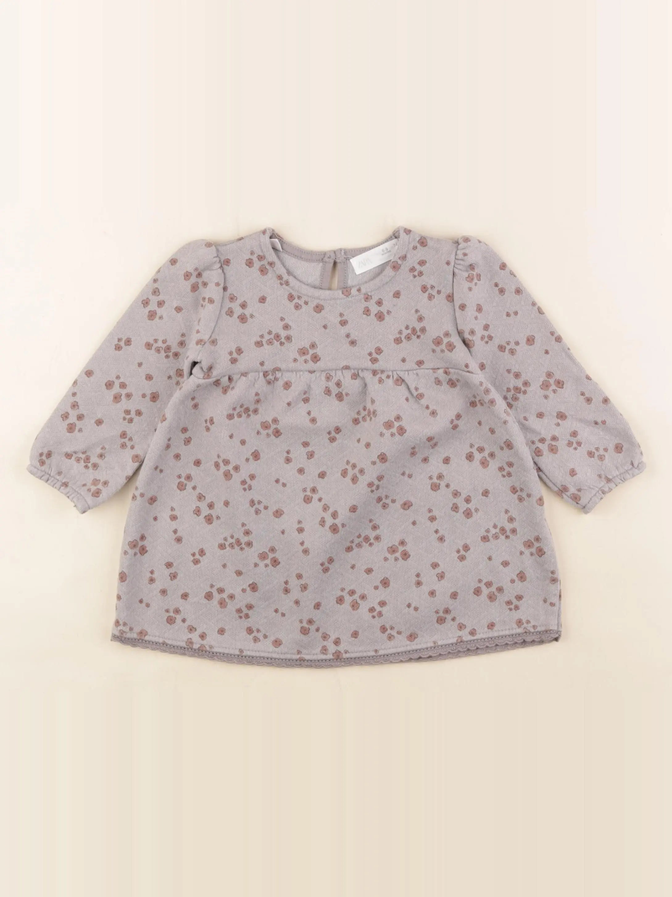 Zara - robe gris - 6/9 mois
