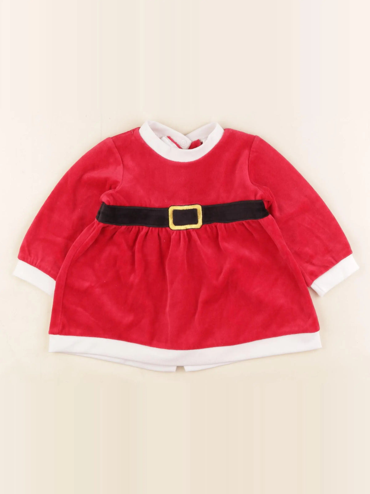 H&M - robe rouge, blanc - 6/9 mois