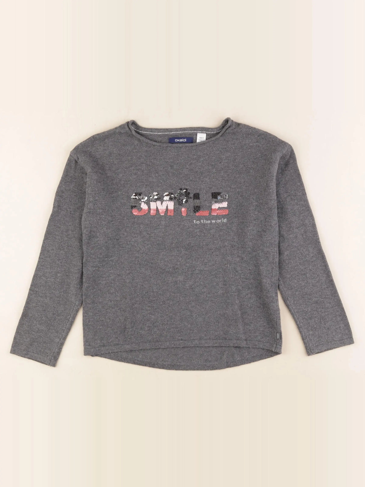 Okaidi - pull gris - 6 ans