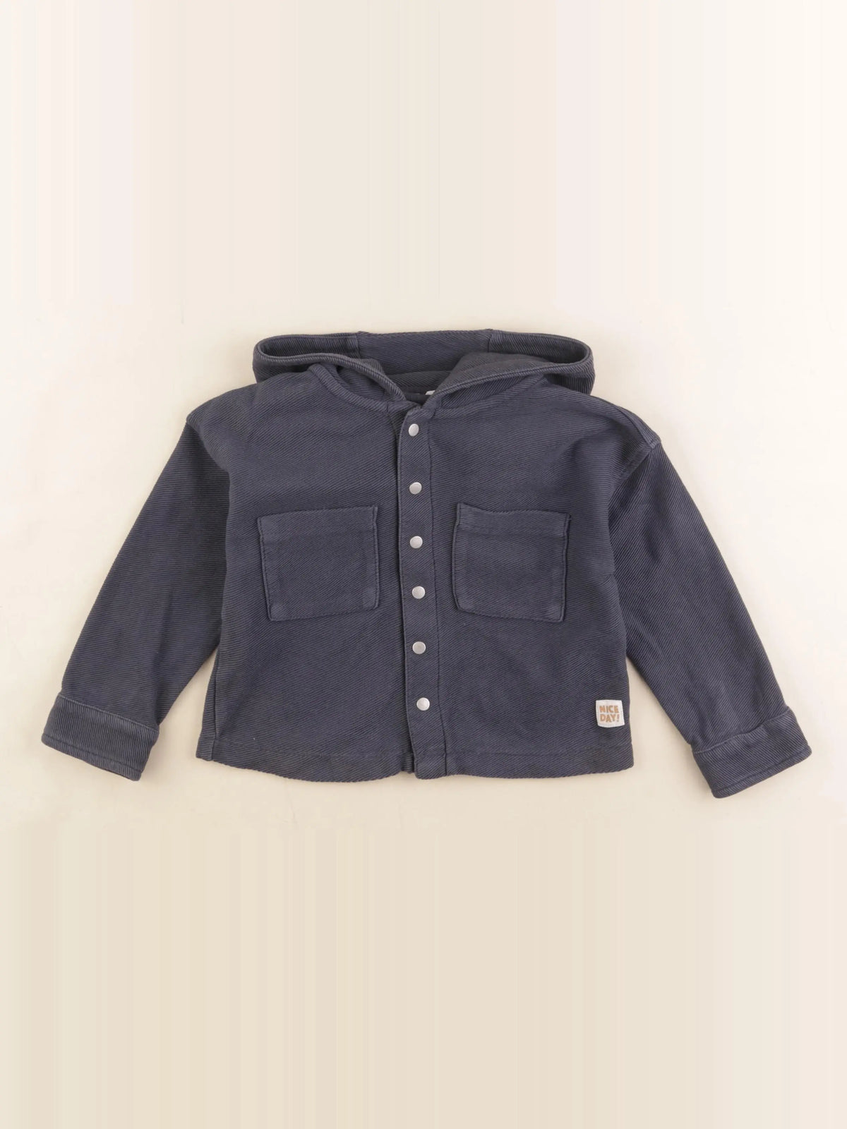 Vertbaudet - chemise gris, bleu - 2 ans