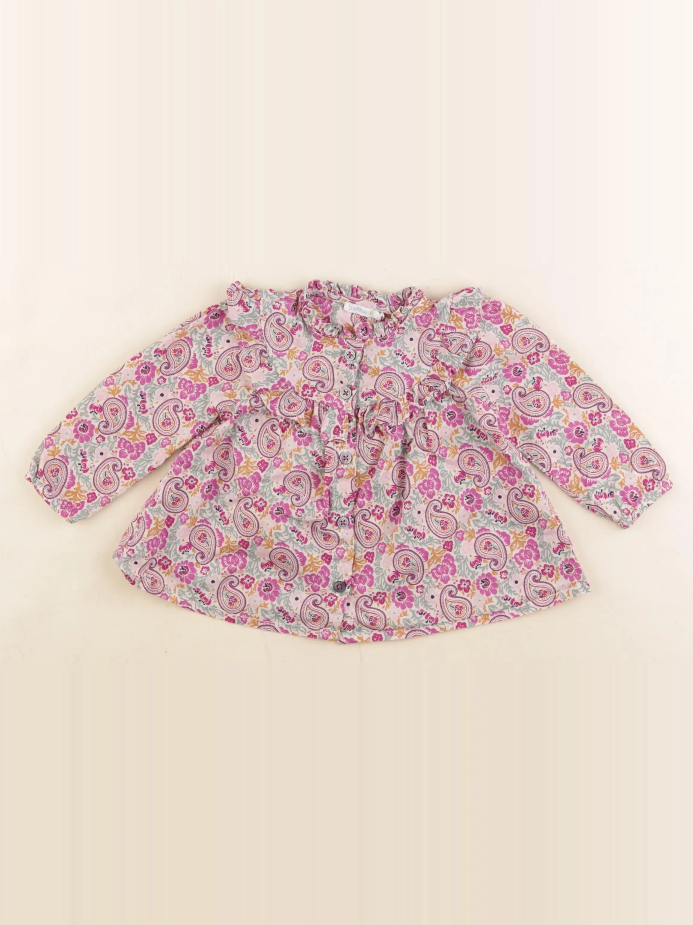 Boutchou - blouse rose - 9 mois