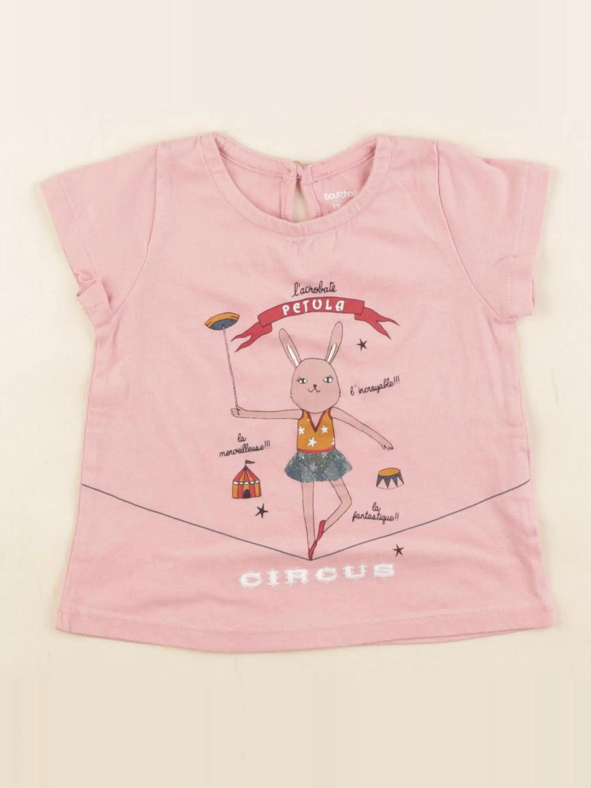 Boutchou - tee-shirt rose - 12 mois