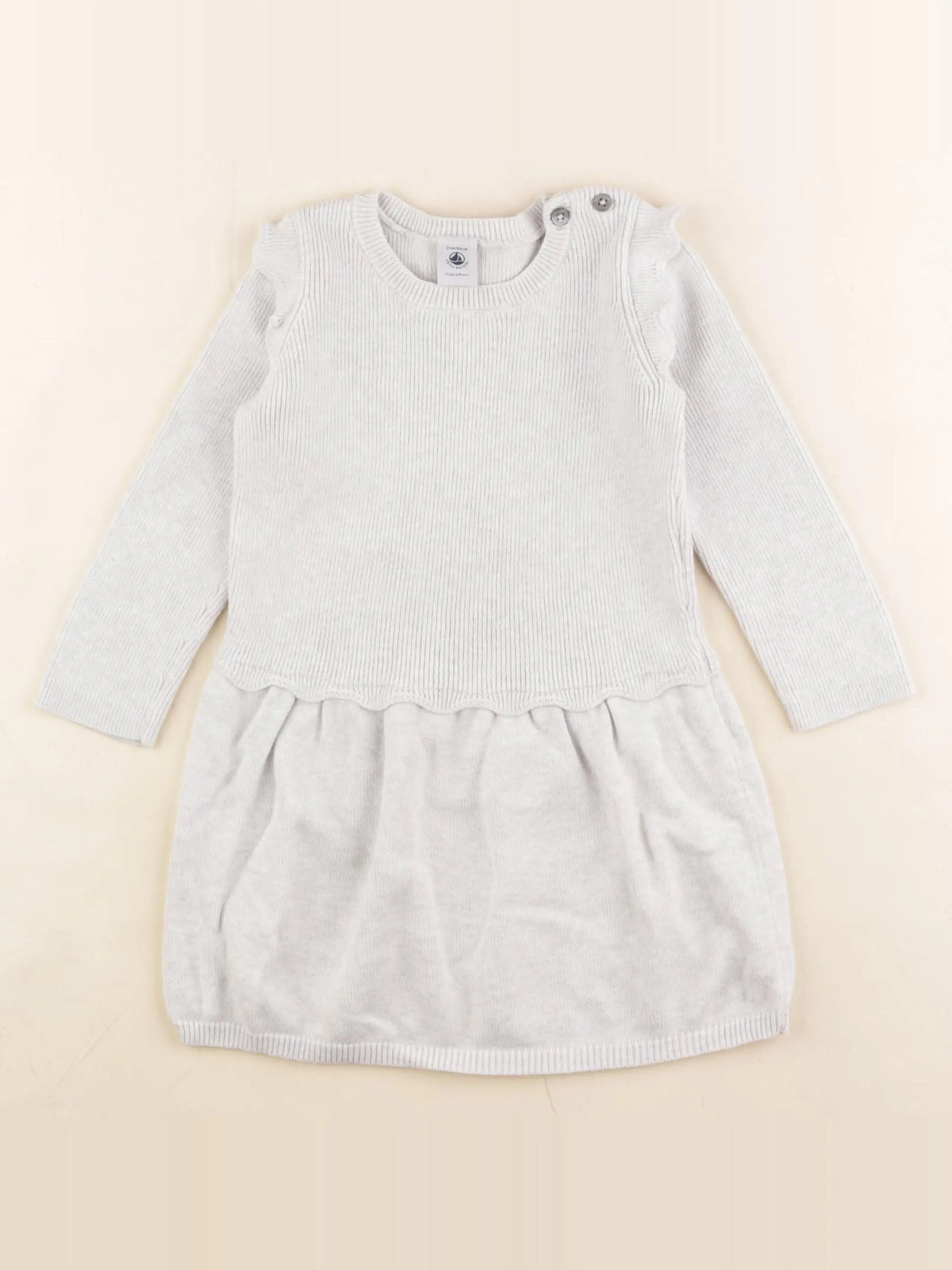 Petit Bateau - robe gris - 24 mois