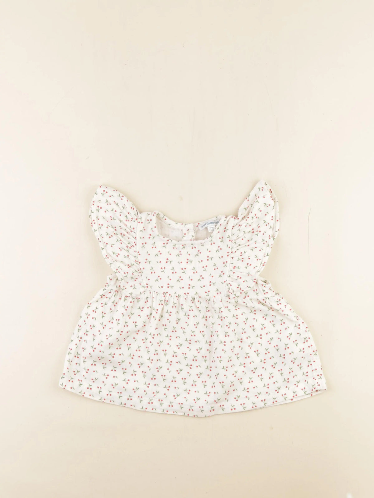 Vertbaudet - blouse blanc, rouge - 18 mois