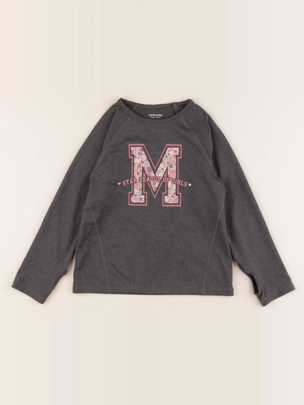 Vertbaudet - tee-shirt gris - 6 ans