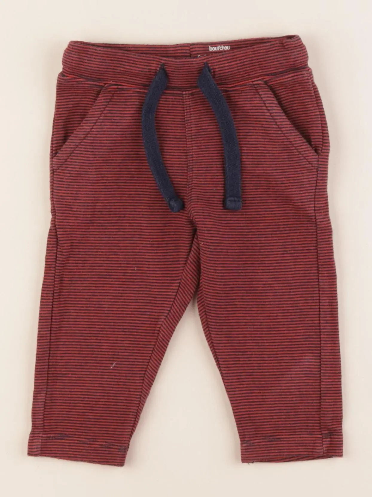 Boutchou - pantalon coton rouge - 9 mois