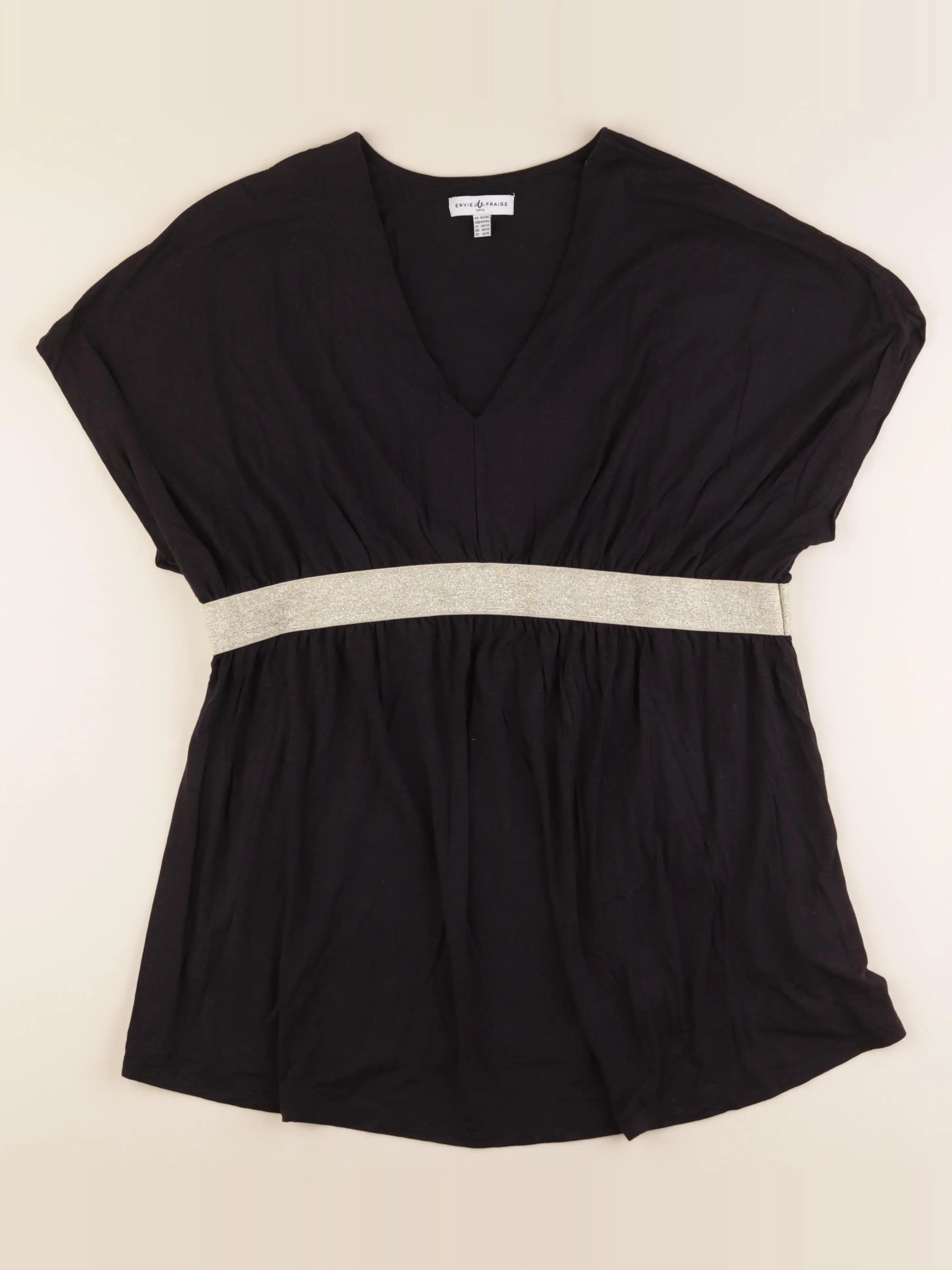 Envie de fraise - tee-shirt grossesse or, noir - 46 à 48