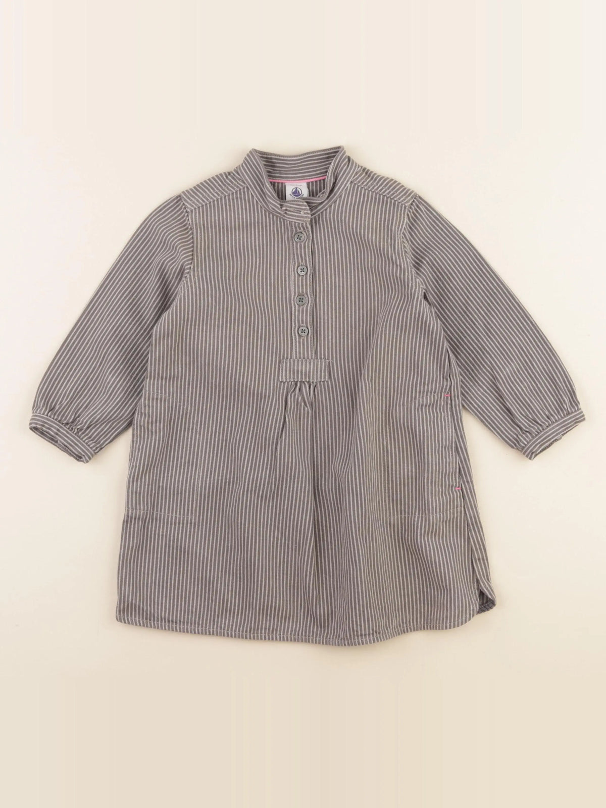 Petit Bateau - robe taupe - 24 mois