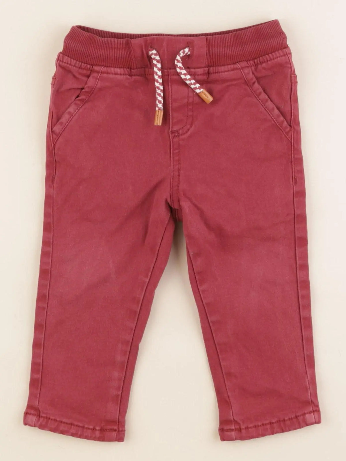Vertbaudet - pantalon rouge - 18 mois