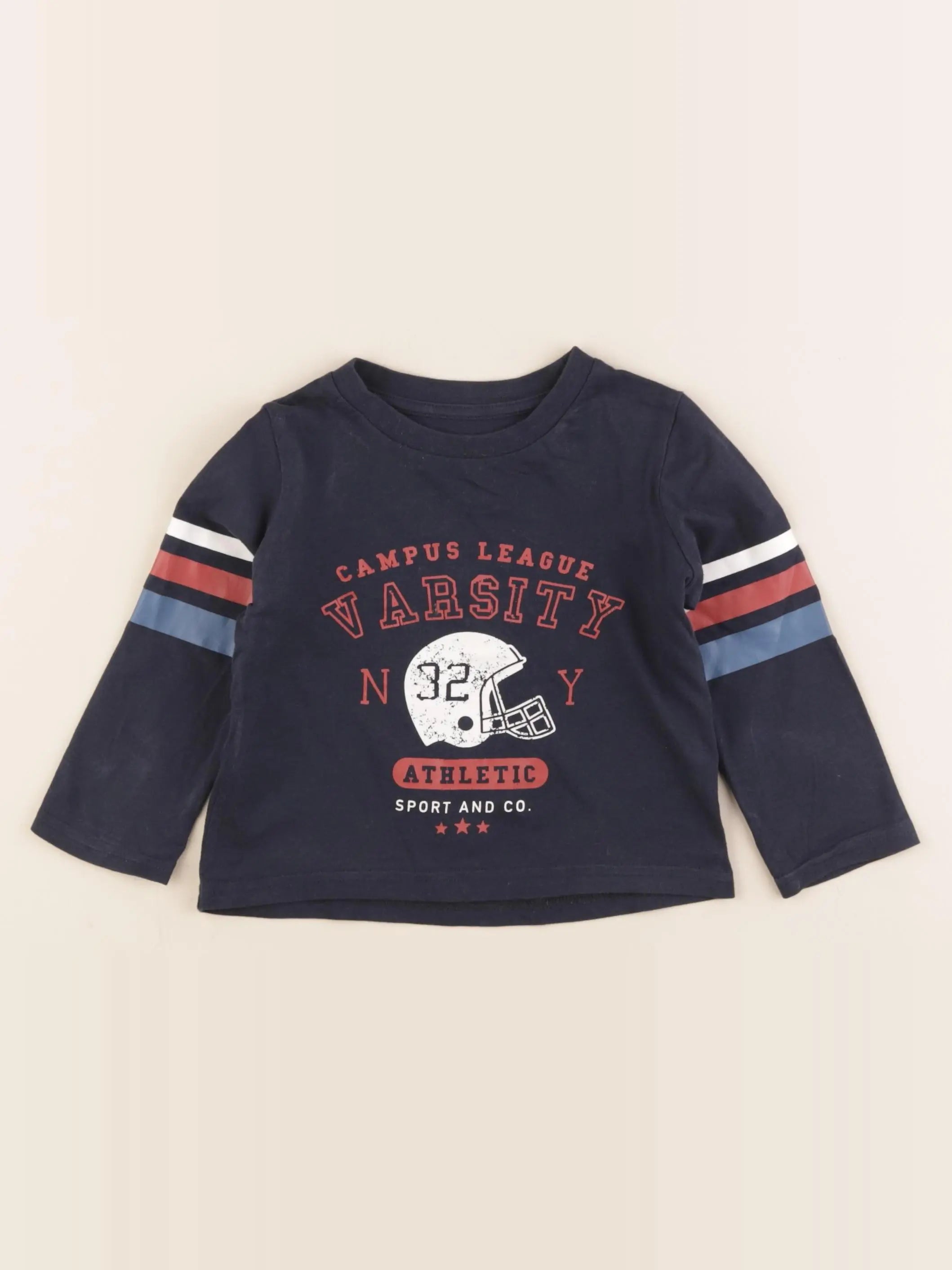 Vertbaudet - tee-shirt bleu - 2 ans