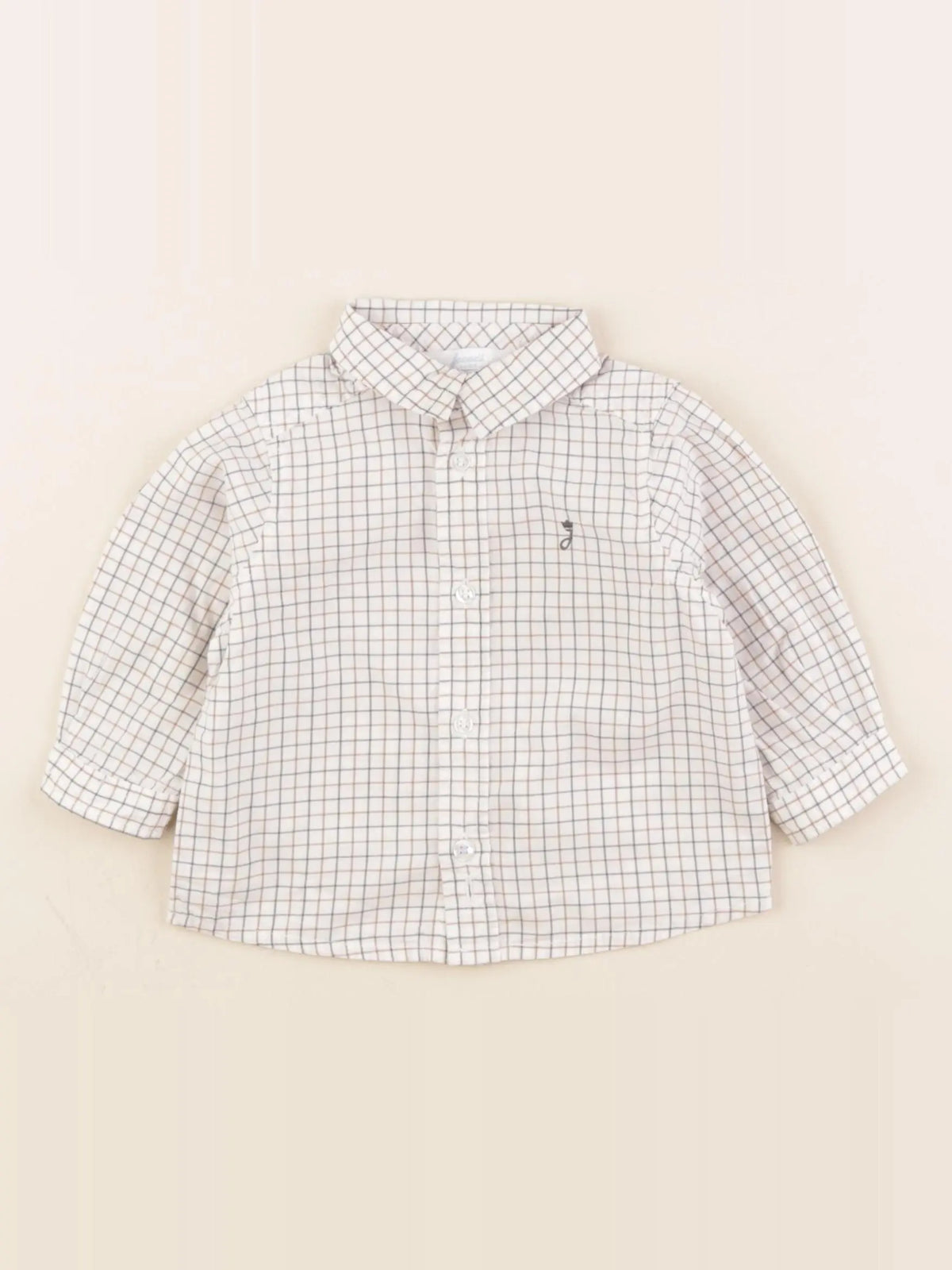Jacadi - chemise beige, bleu, marron - 6 mois