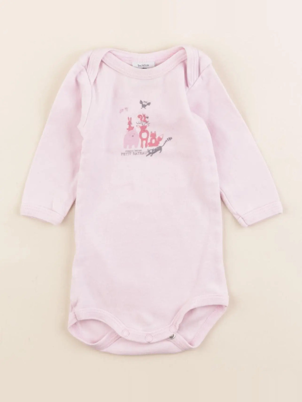 Petit Bateau - body rose - 3 mois