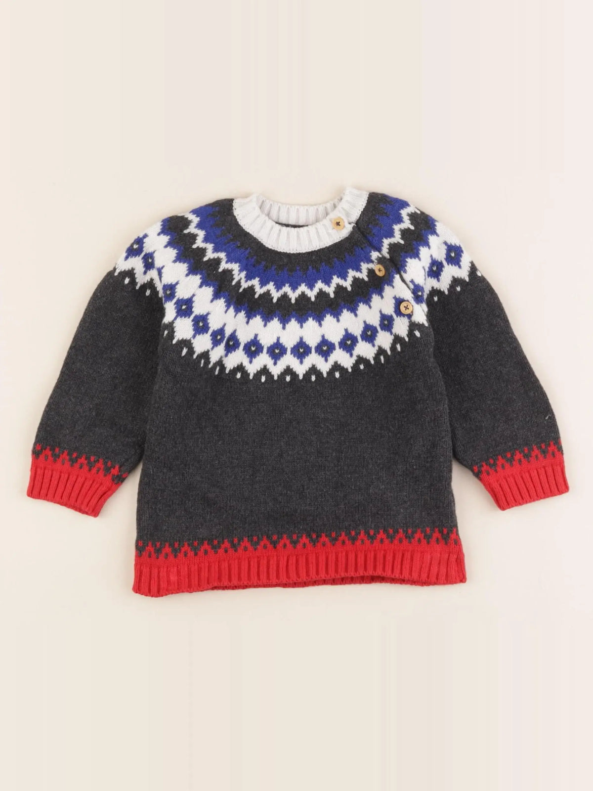 Boutchou - pull gris - 12 mois