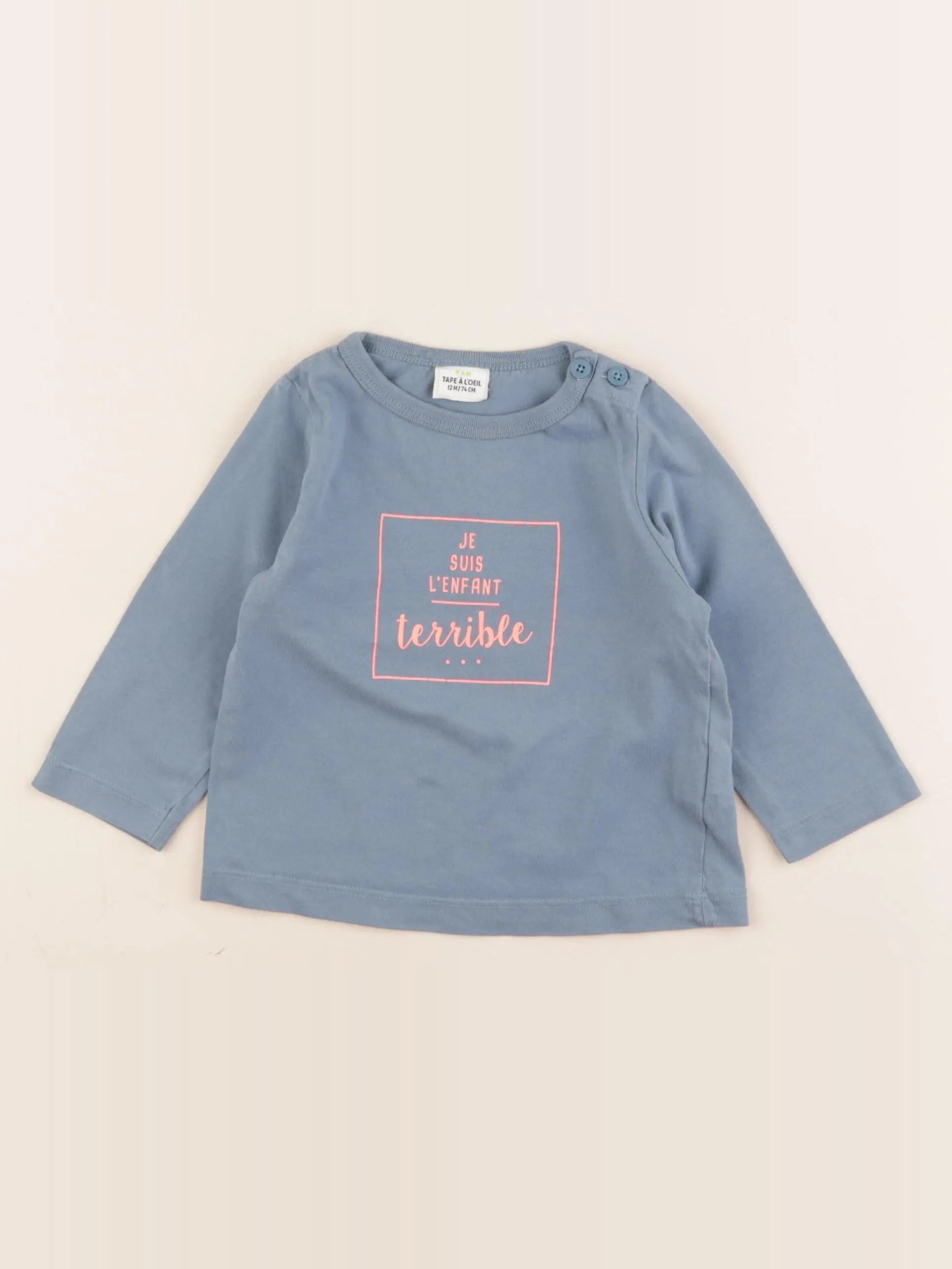 Tape à l'oeil - tee-shirt bleu - 9 mois