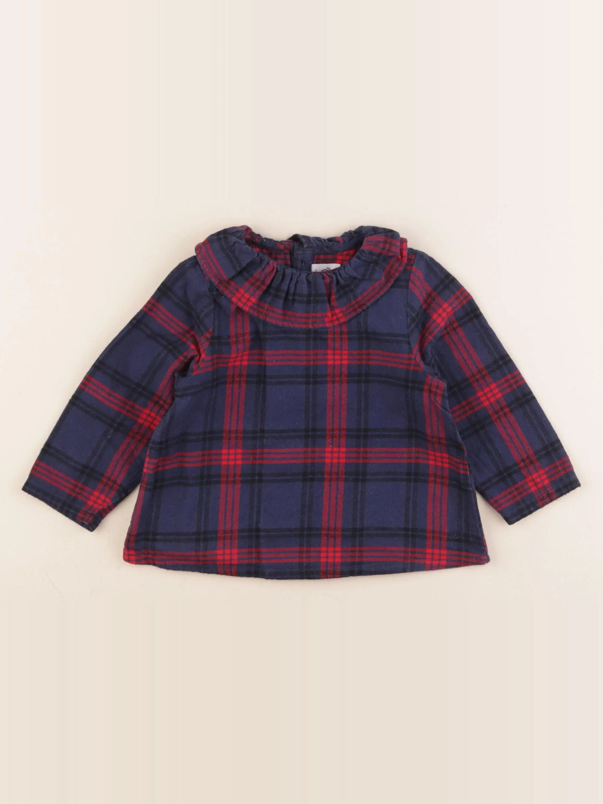 Petit Bateau - blouse rouge, bleu - 24 mois