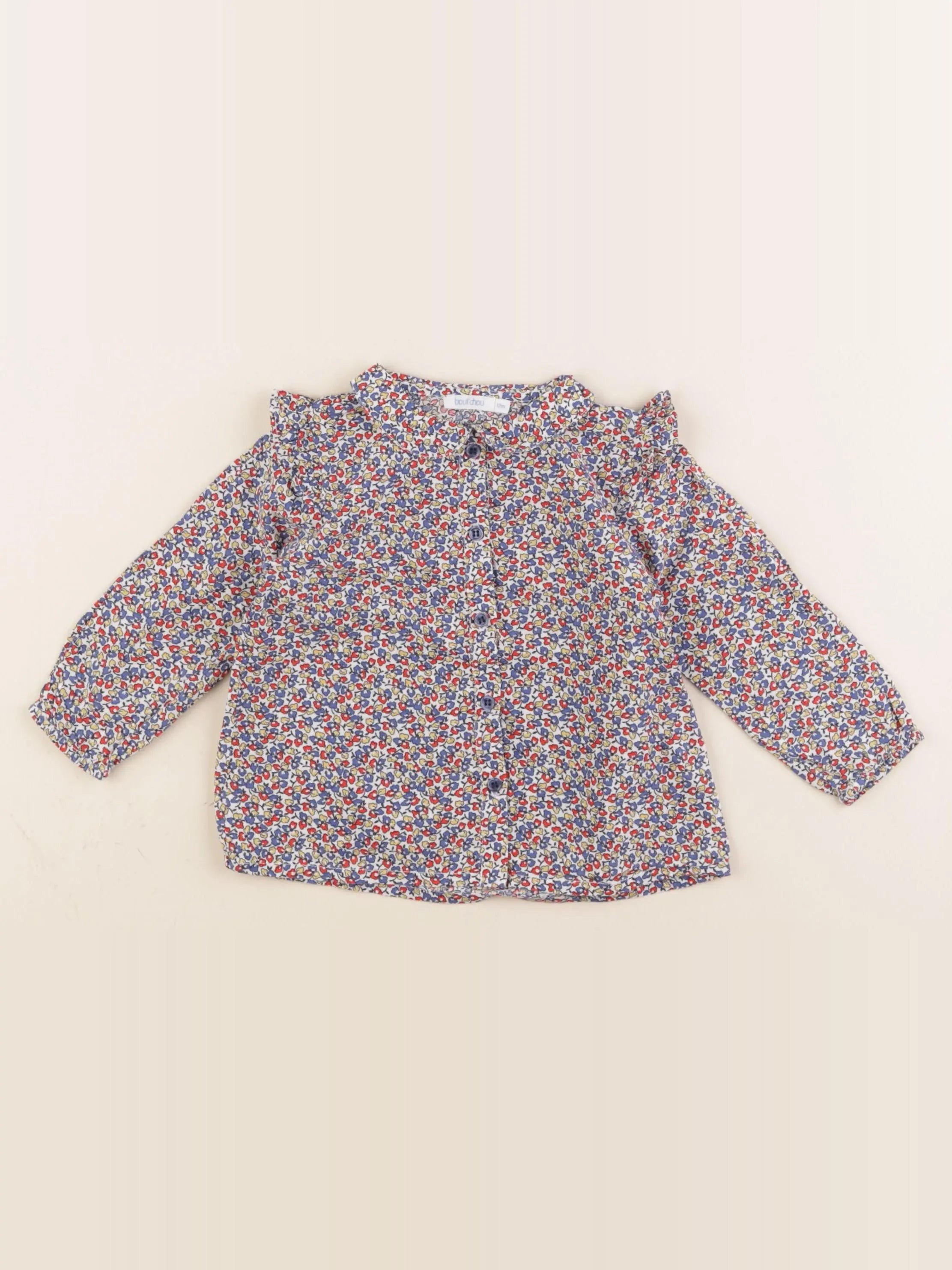 Boutchou - blouse bleu - 12 mois