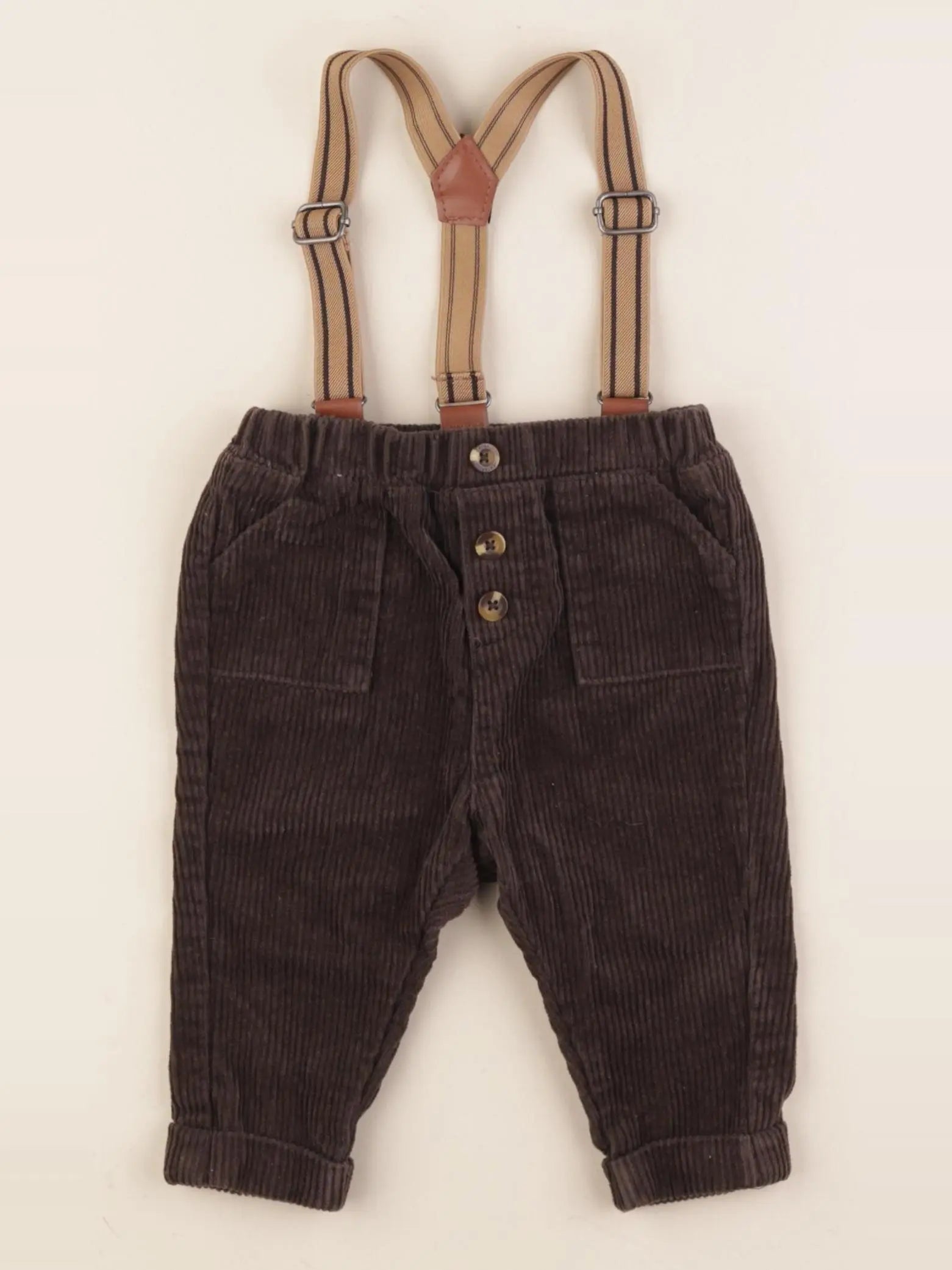 Vertbaudet - pantalon marron - 6 mois