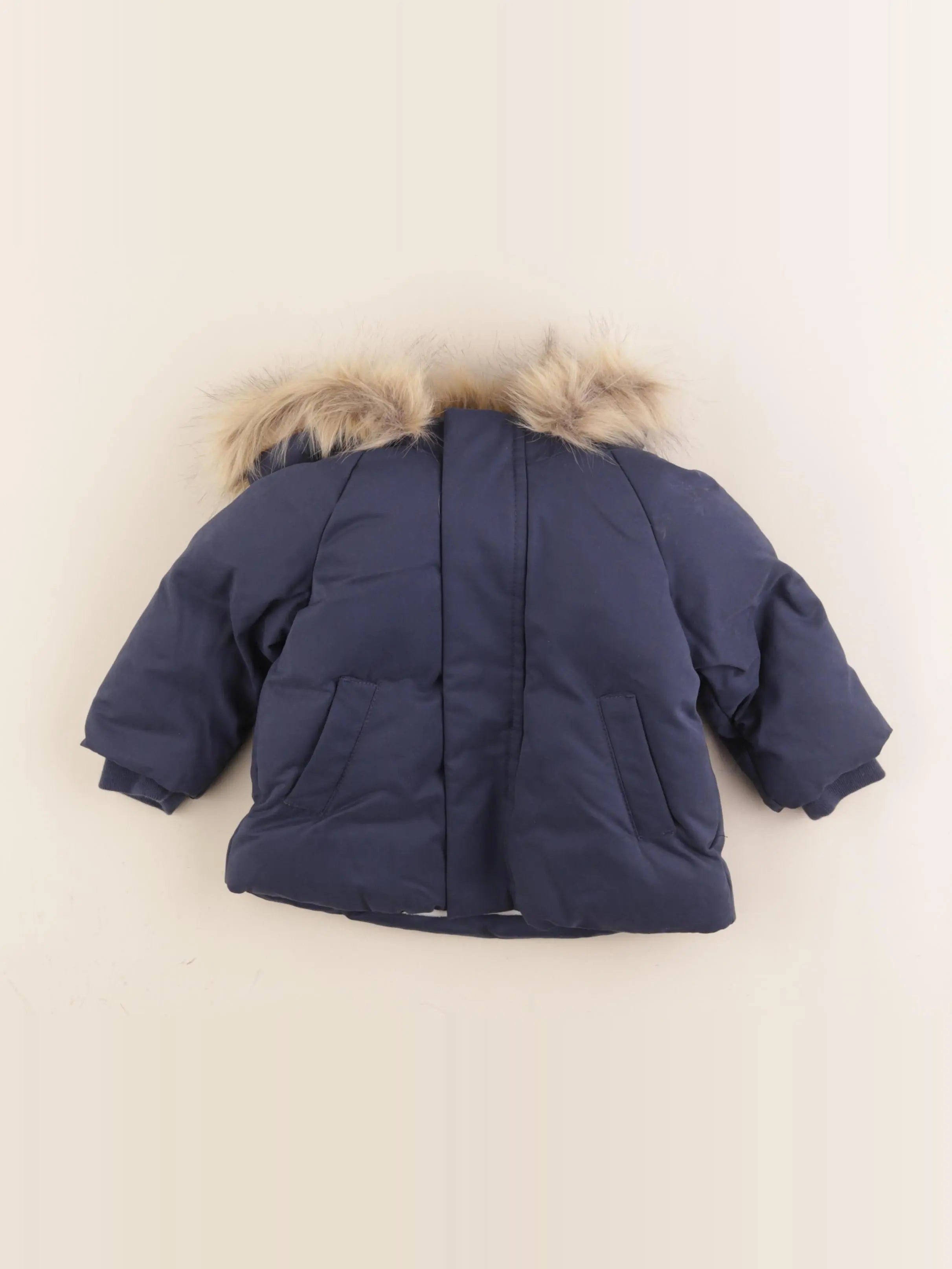 H&M - parka bleu - 4/6 mois