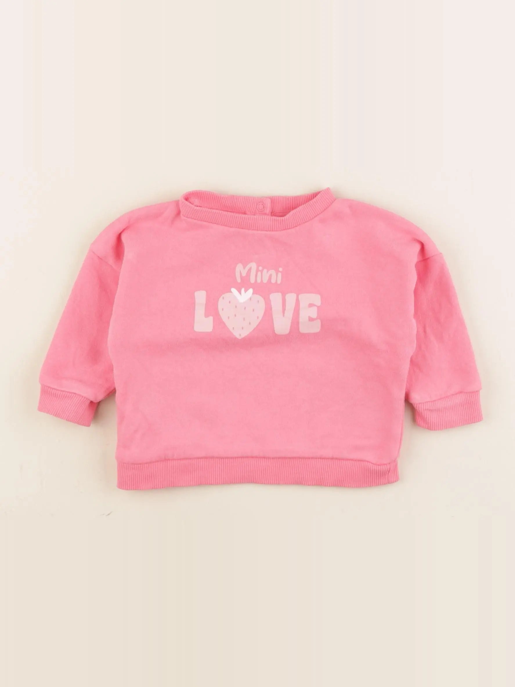 Vertbaudet - sweat rose - 6 mois