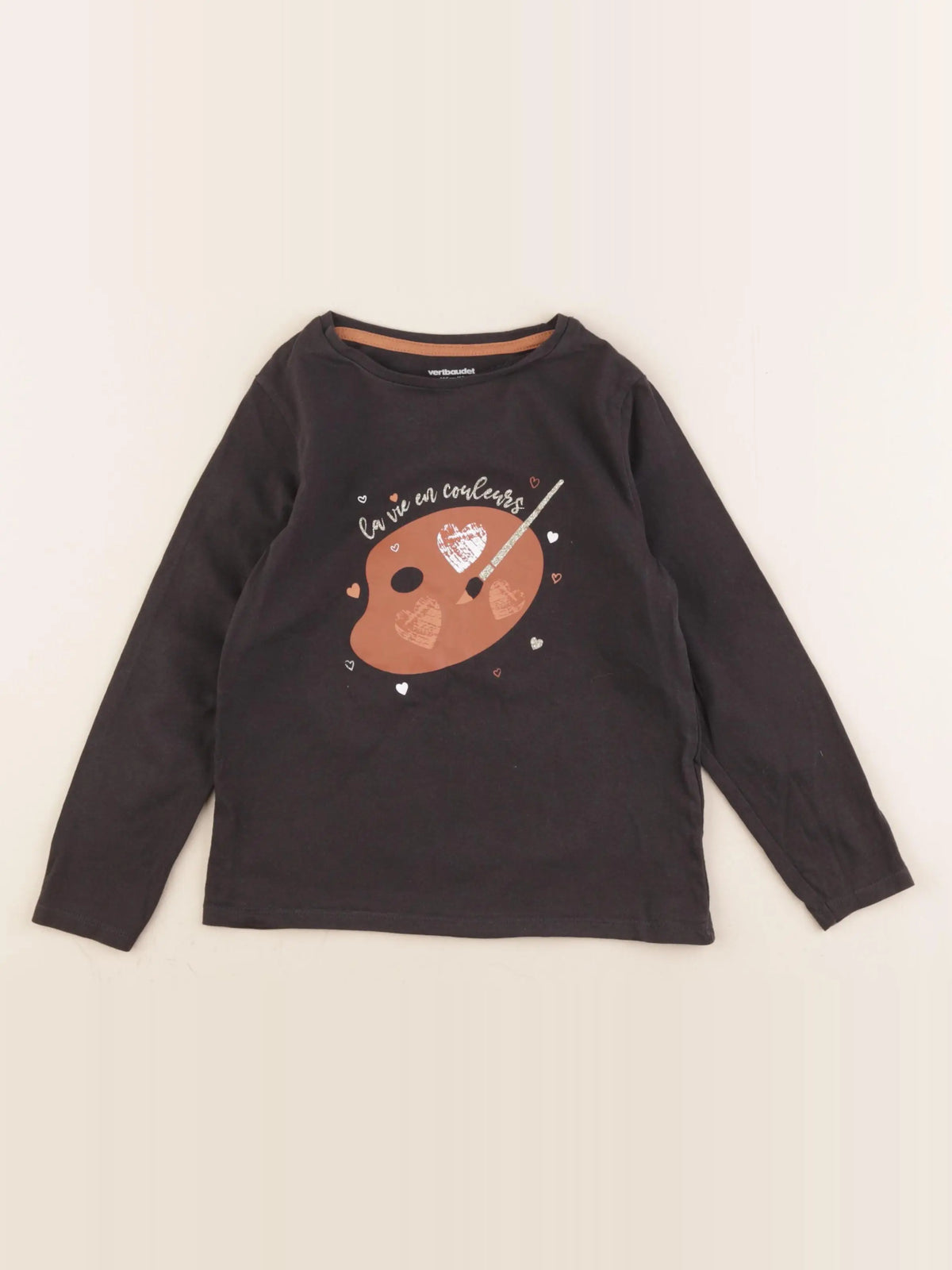 Vertbaudet - tee-shirt noir - 6 ans