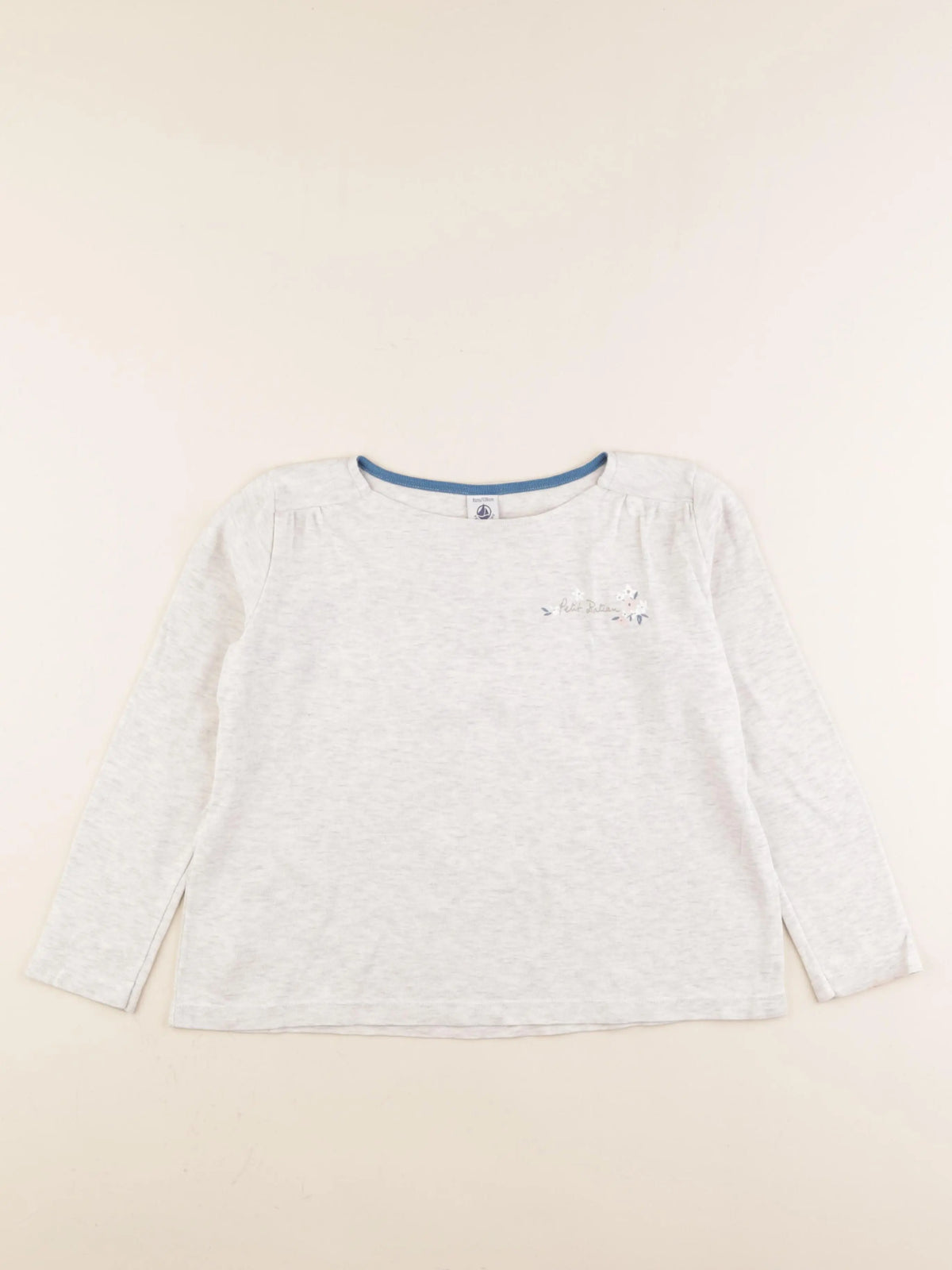 Petit Bateau - tee-shirt gris - 8 ans