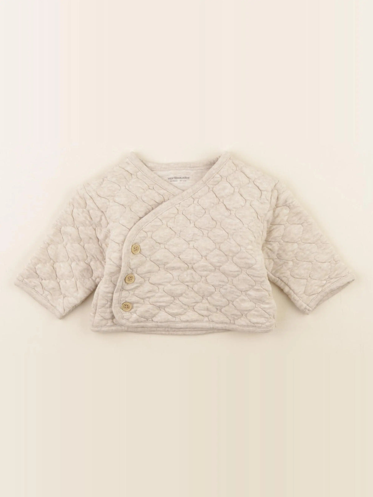 Vertbaudet - sweat beige - 6 mois